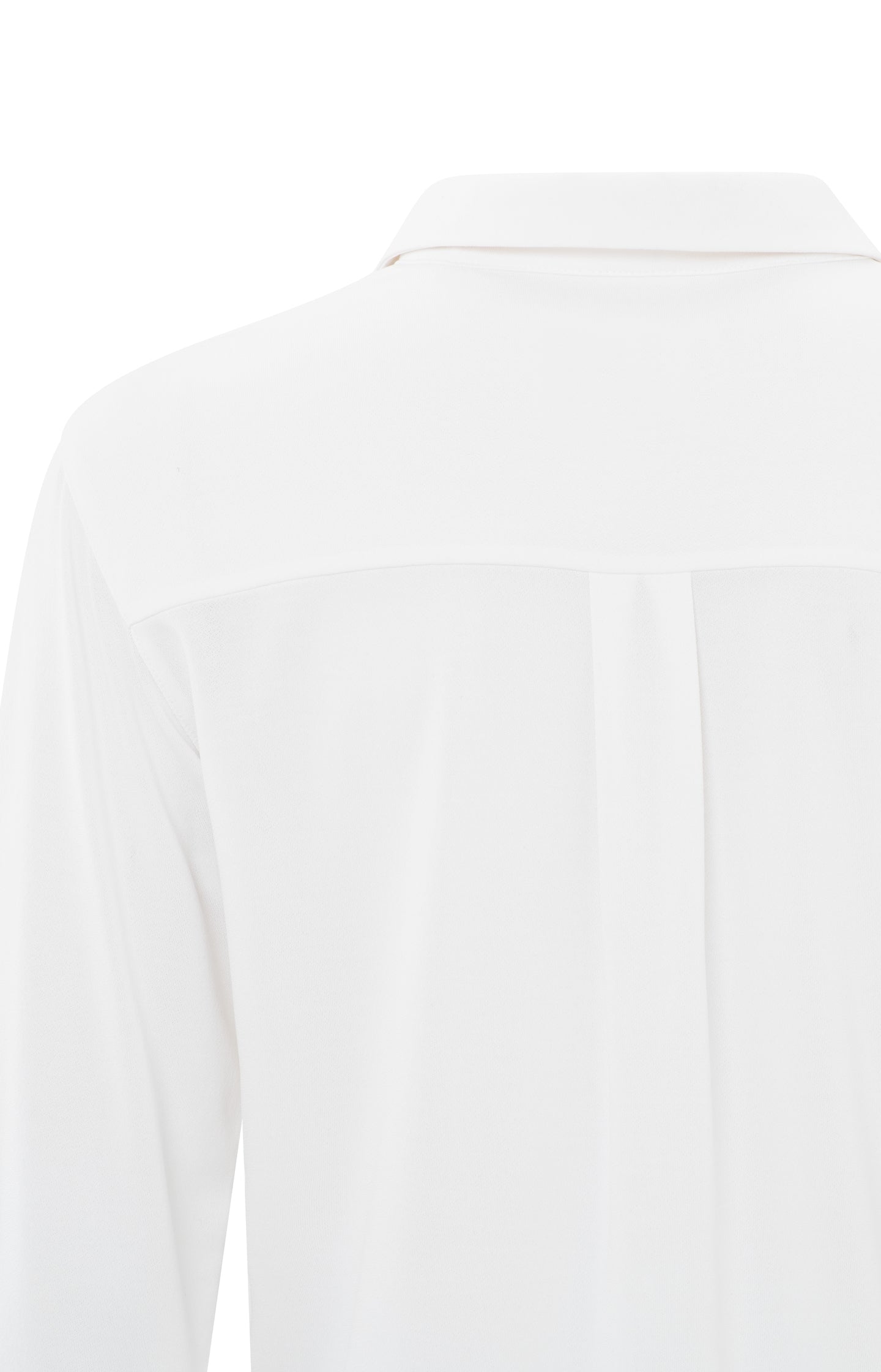 Long-sleeve top with V-neck, collar and back pleat