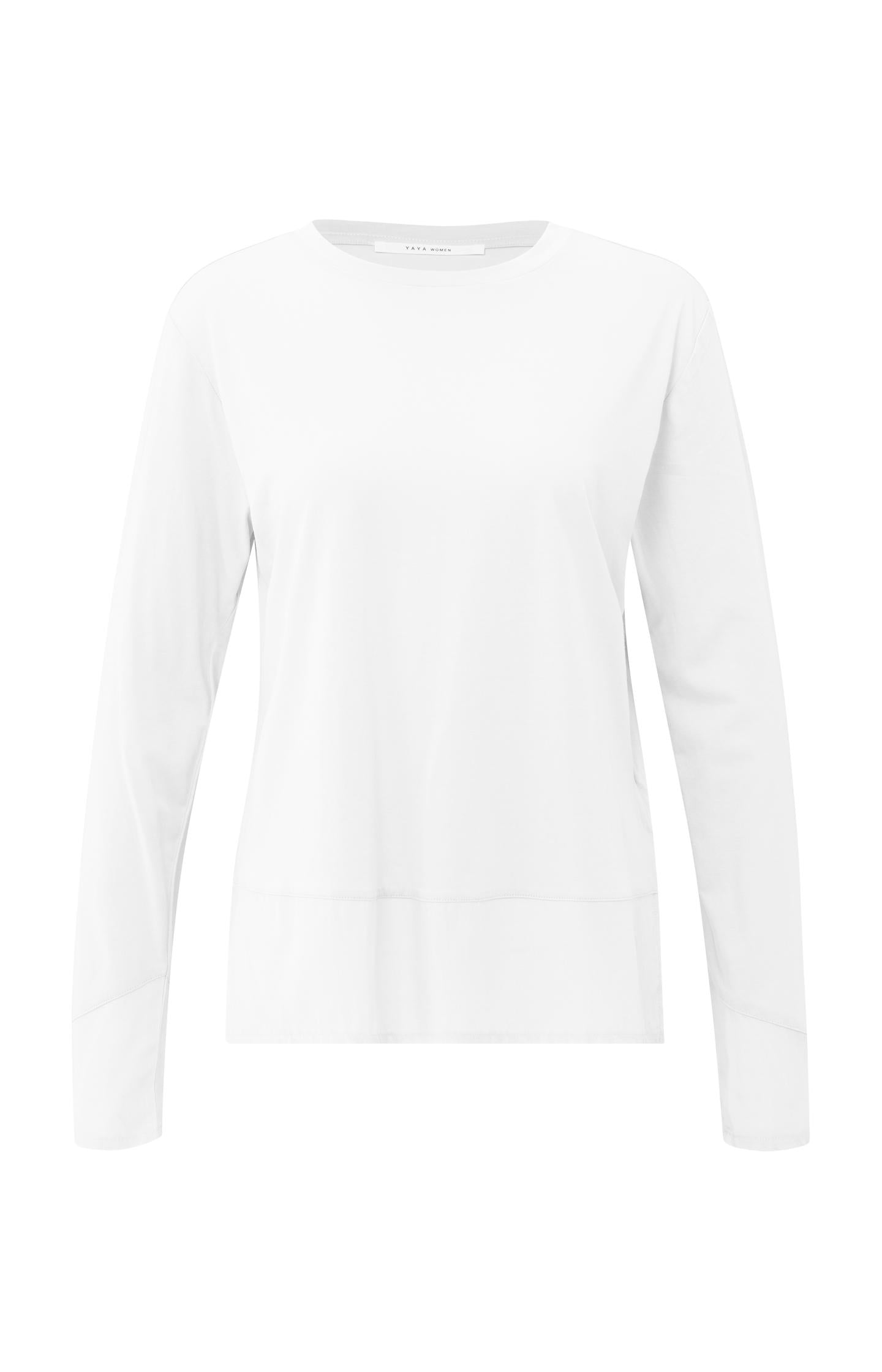 Long sleeve top with woven hem and cuff details - Type: product