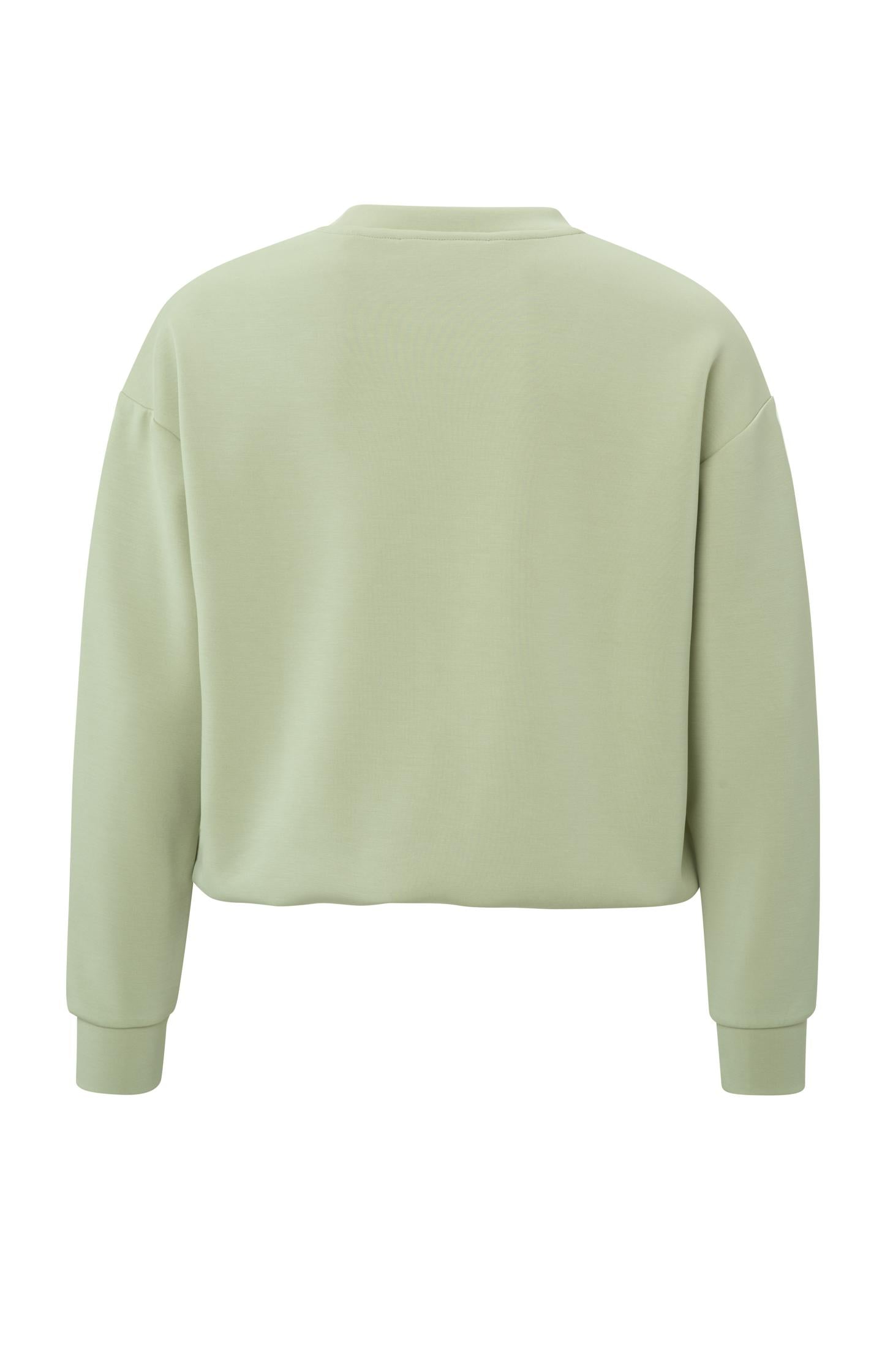 Long-sleeved scuba sweatshirt with round neck in wide fit