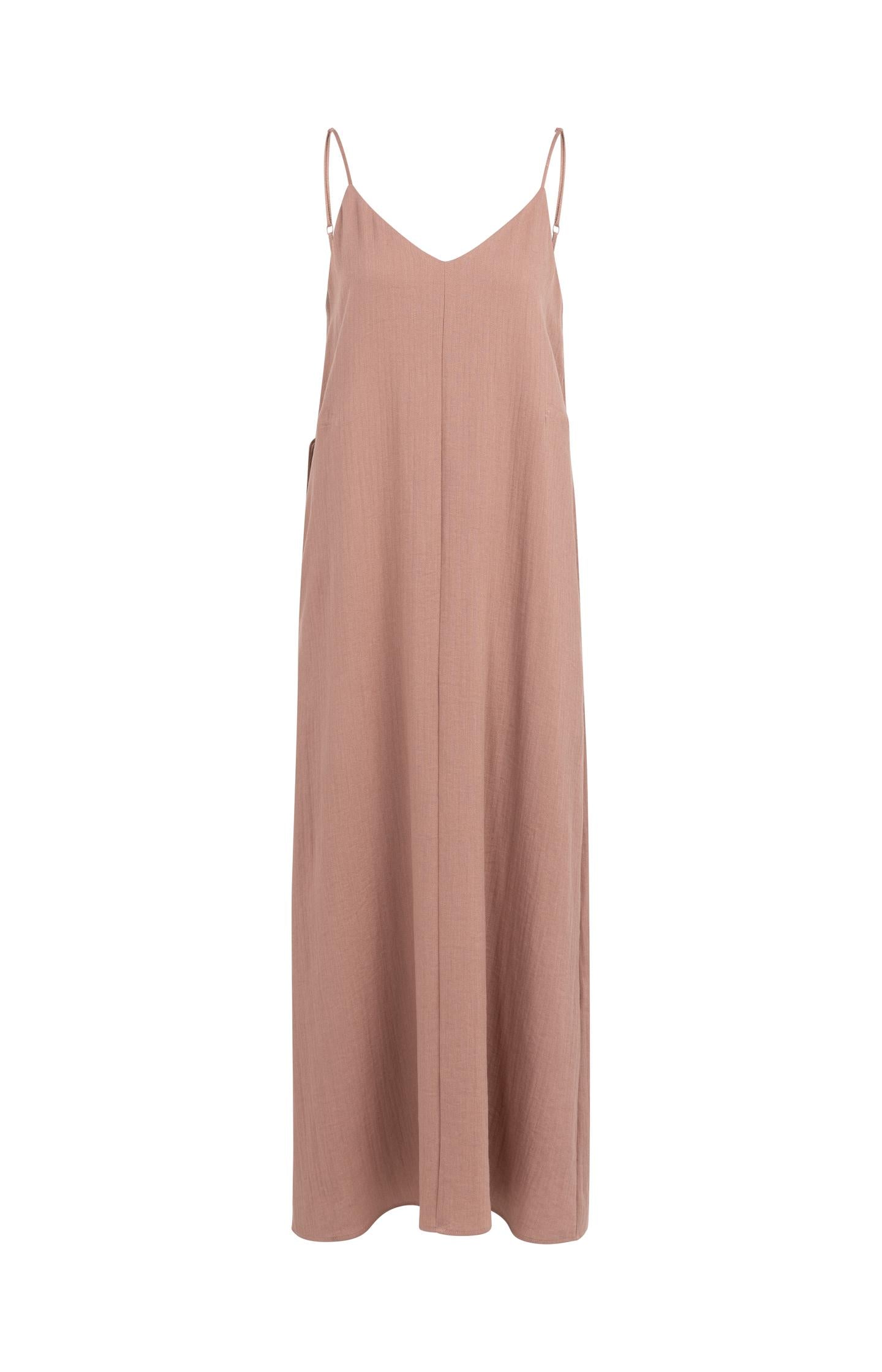 Long strappy dress with drawstrings