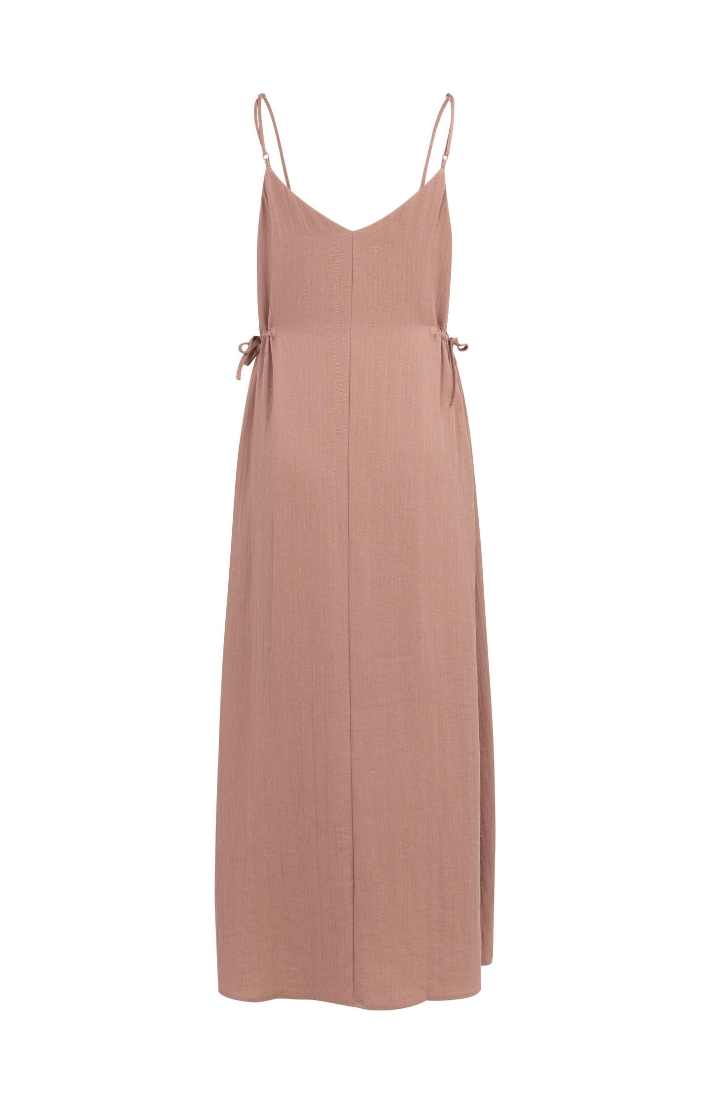 Long strappy dress with drawstrings