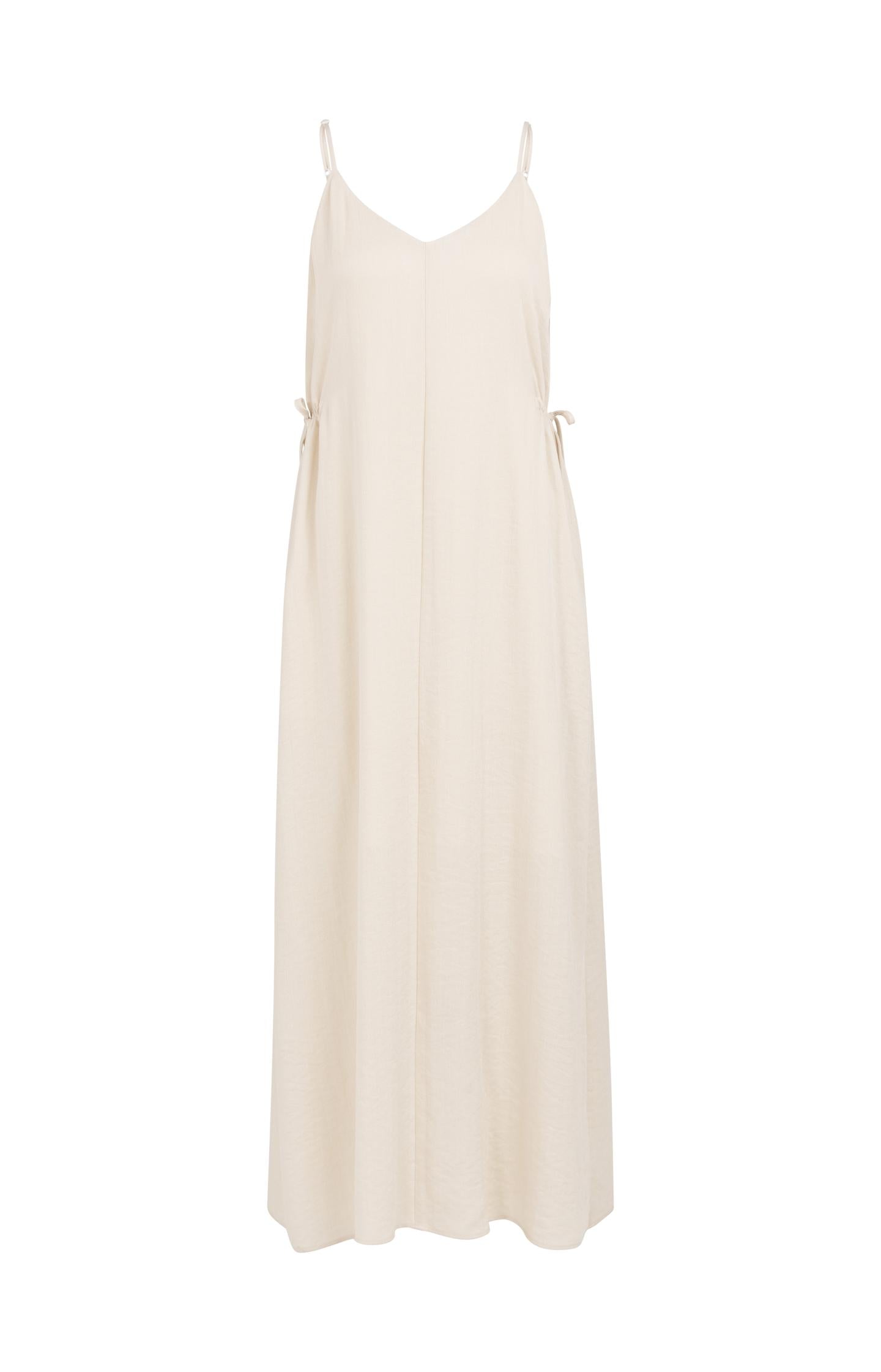 Long strappy dress with drawstrings
