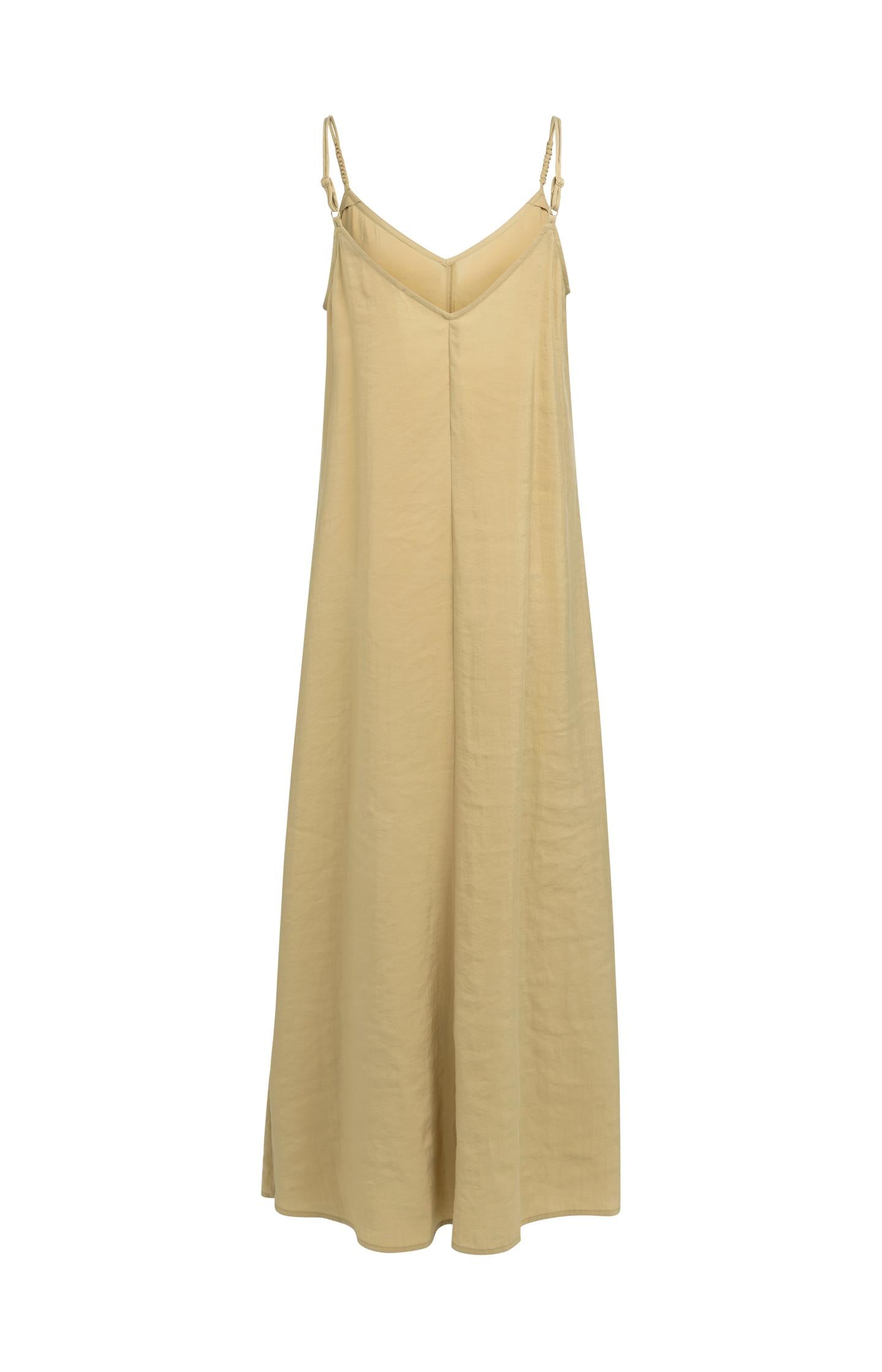 Long strappy dress with V-neck