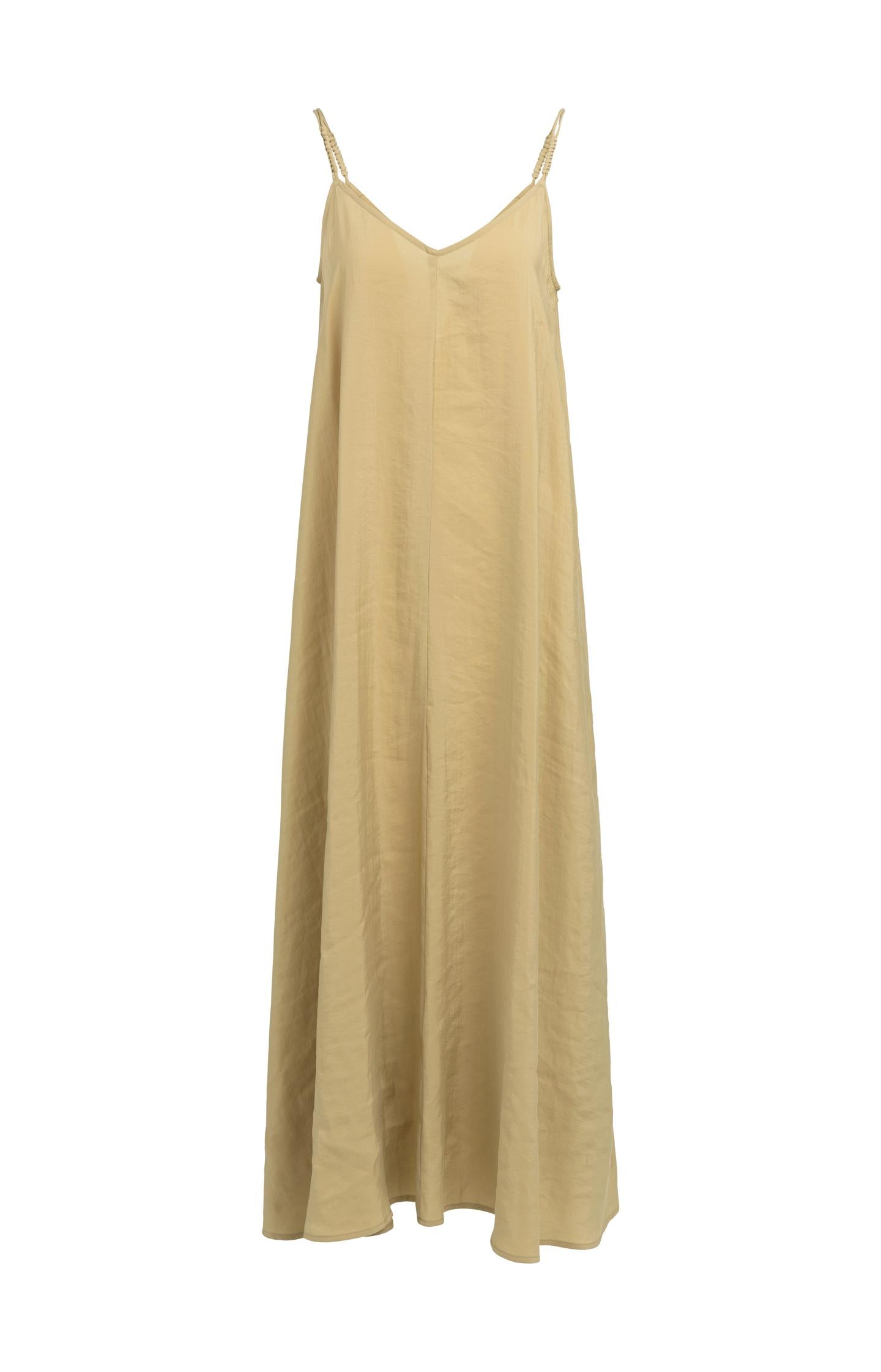 Long strappy dress with V-neck