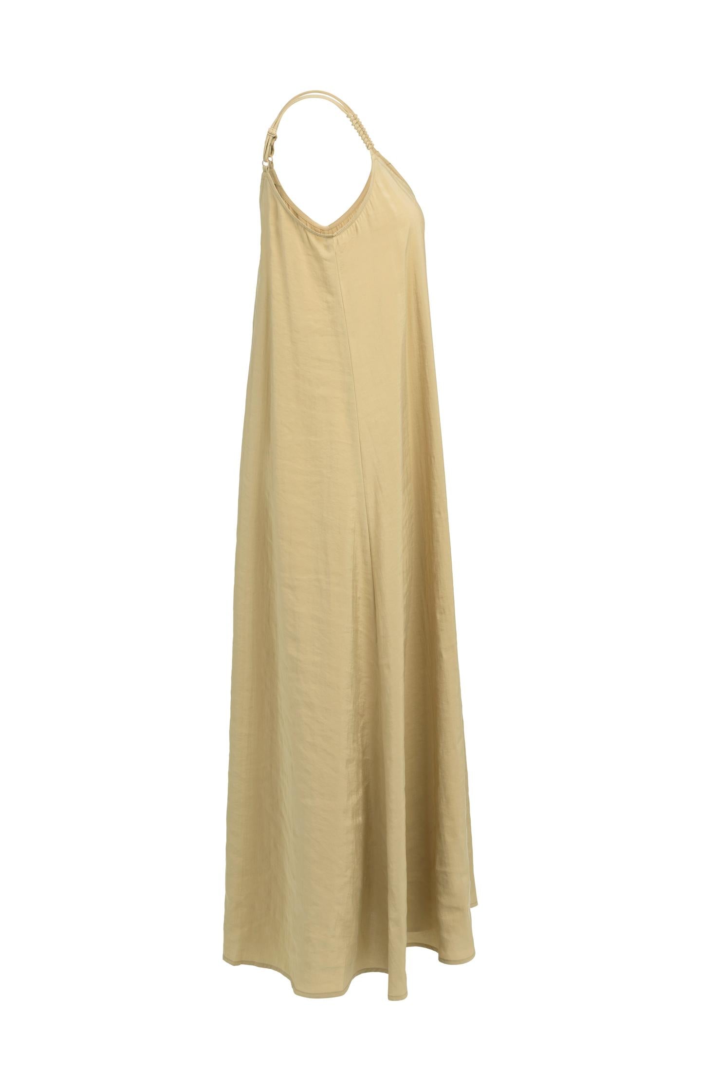 Long strappy dress with V-neck