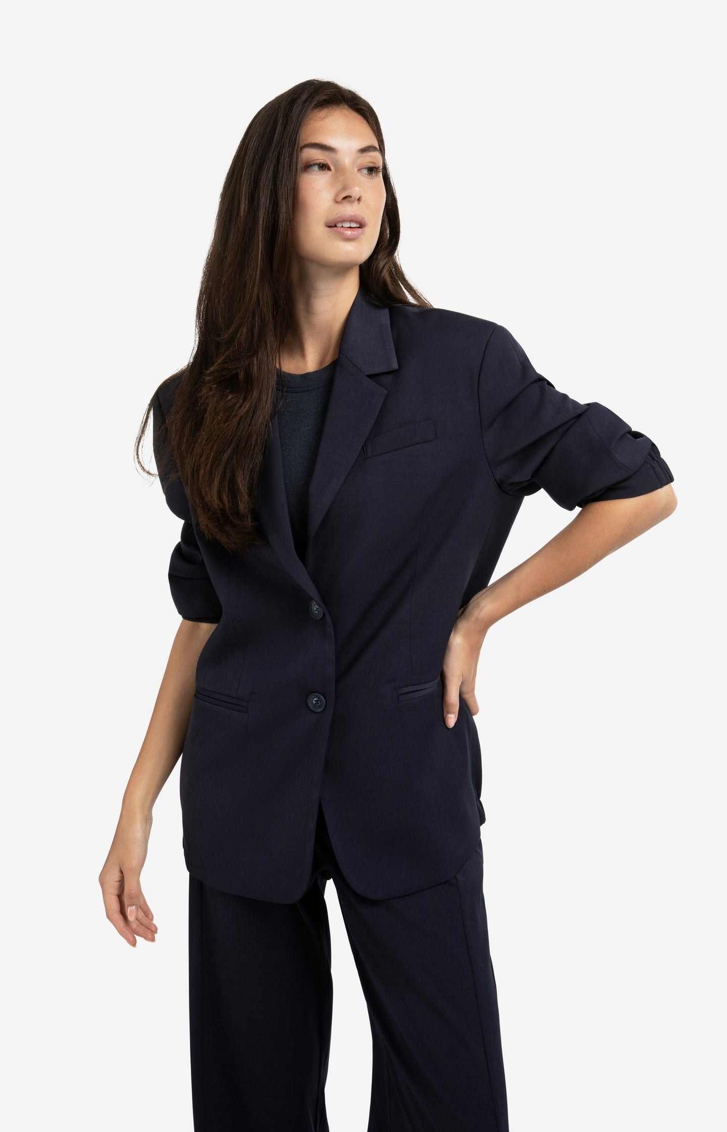 Loose fit blazer with bomber details - Type: lookbook
