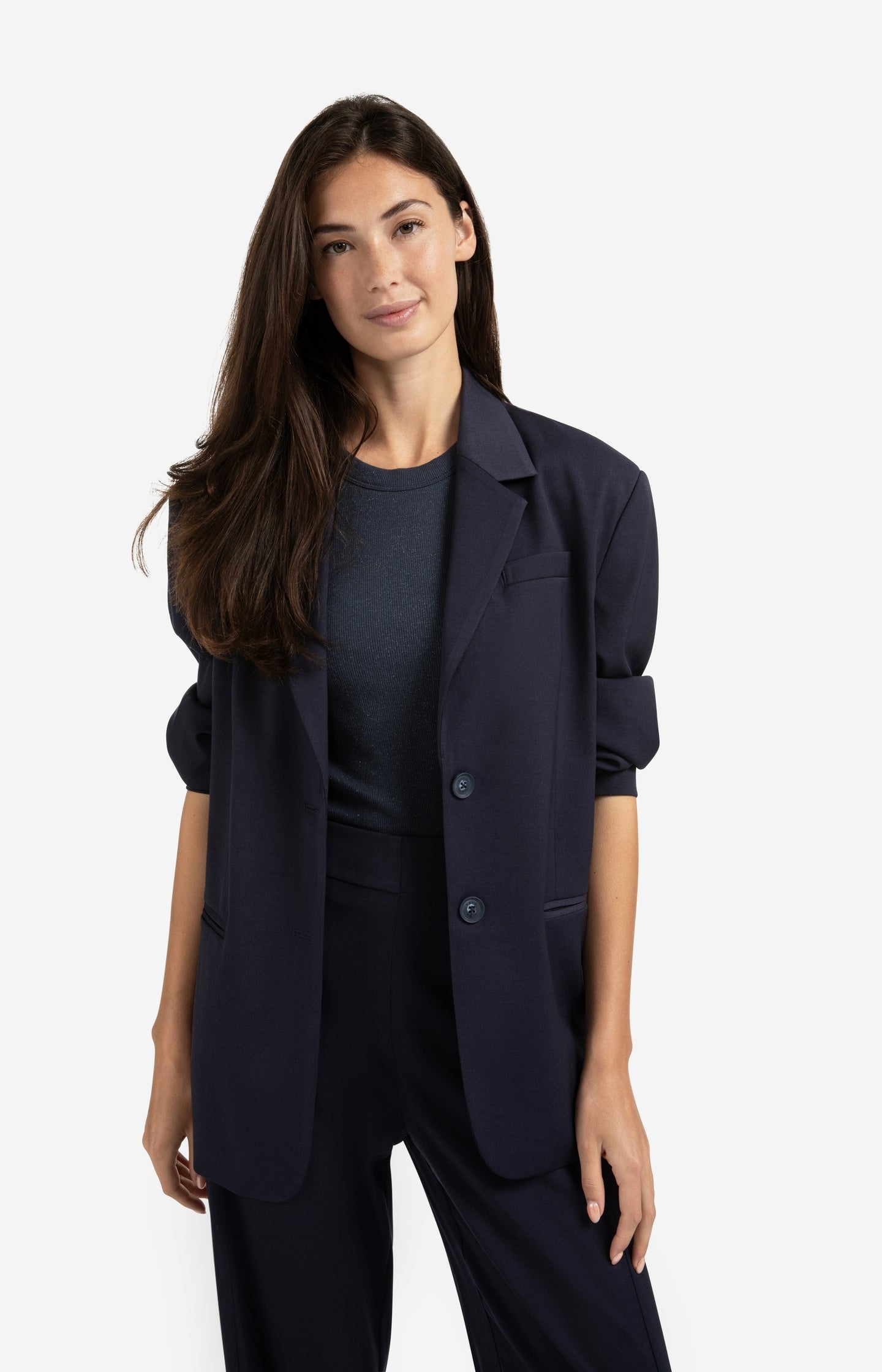 Loose fit blazer with bomber details