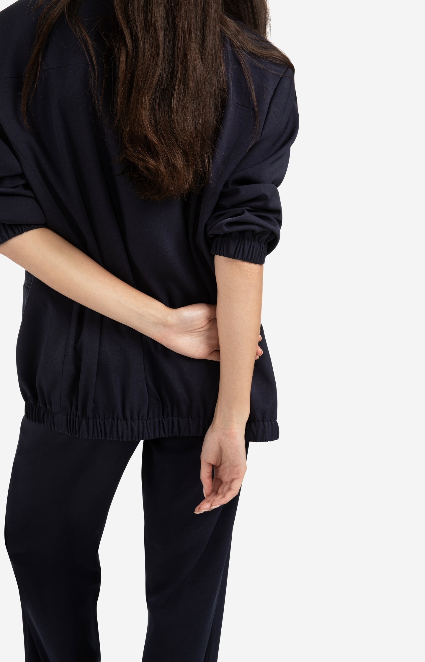 Loose fit blazer with bomber details