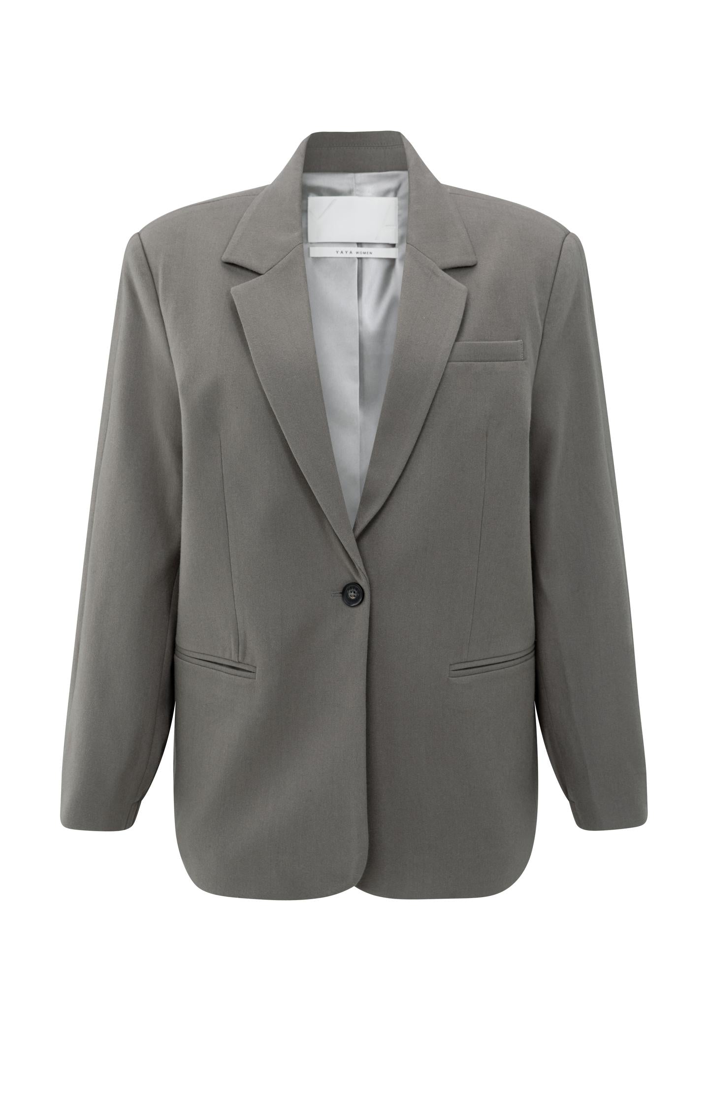 Loose-fit blazer with elastic hem and long sleeves - Type: product