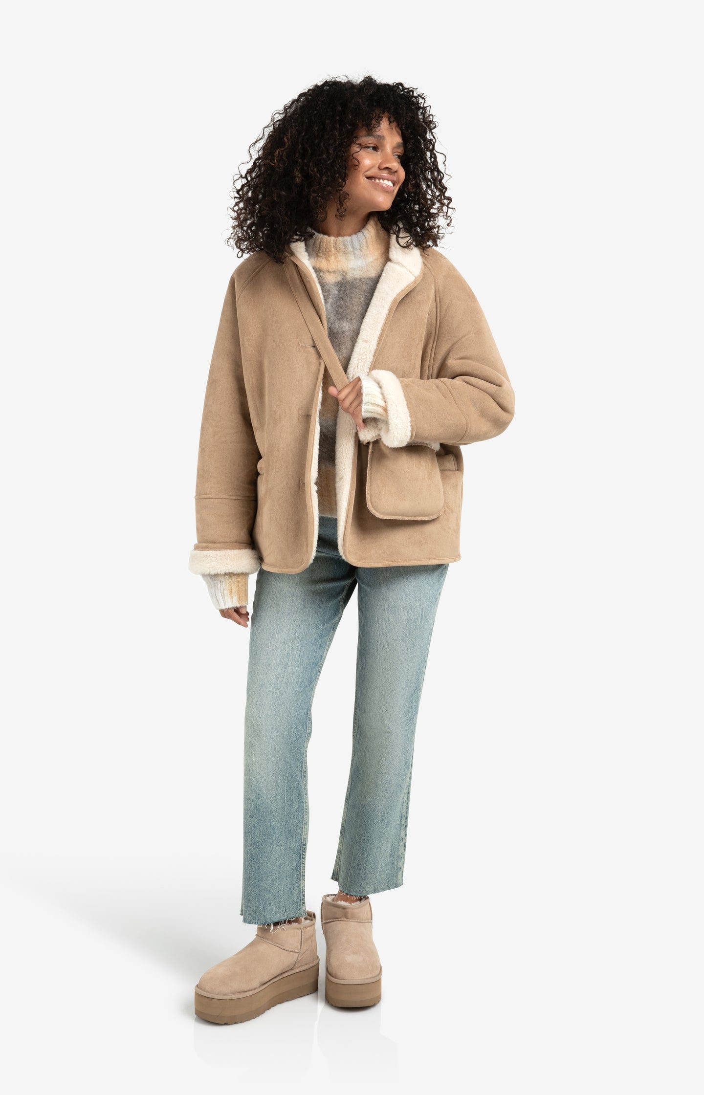 Loose fit jeans with high waist and wide legs (L34)