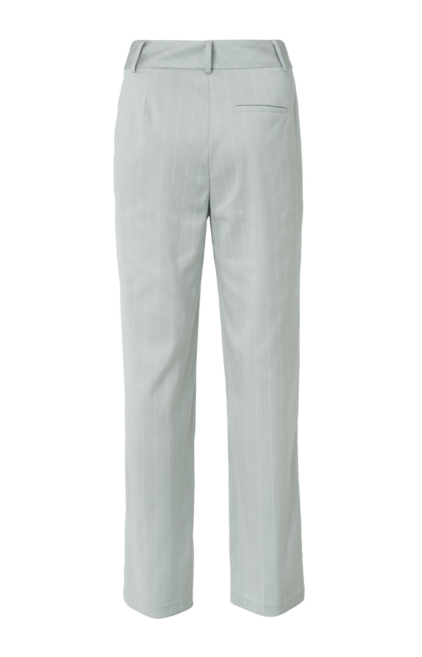 Loose fit pantalon with zip fly, pockets and stripes