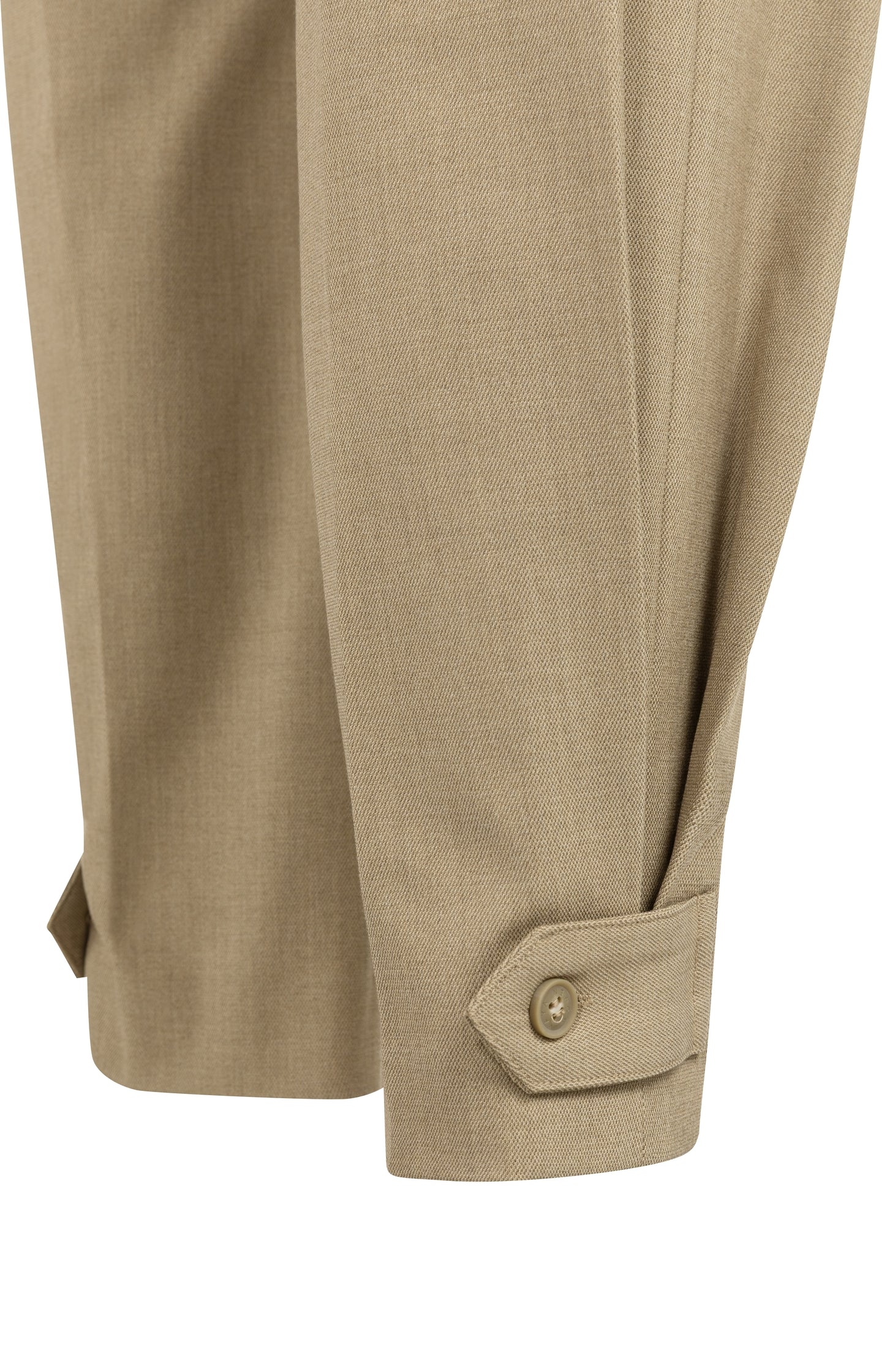 Loose fit trousers with double belt and button detail - Brown