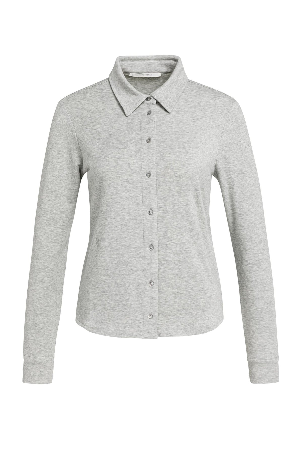Melange jersey blouse with collar - Type: product