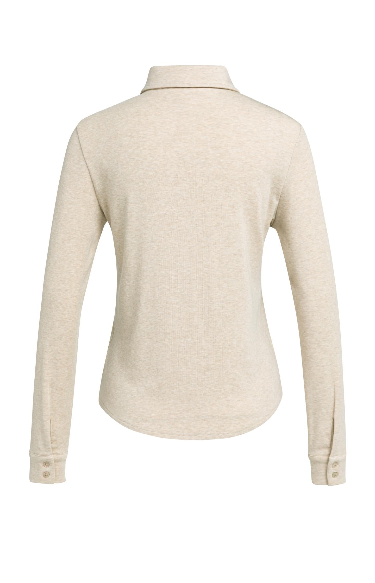Melange jersey blouse with collar - Type: product