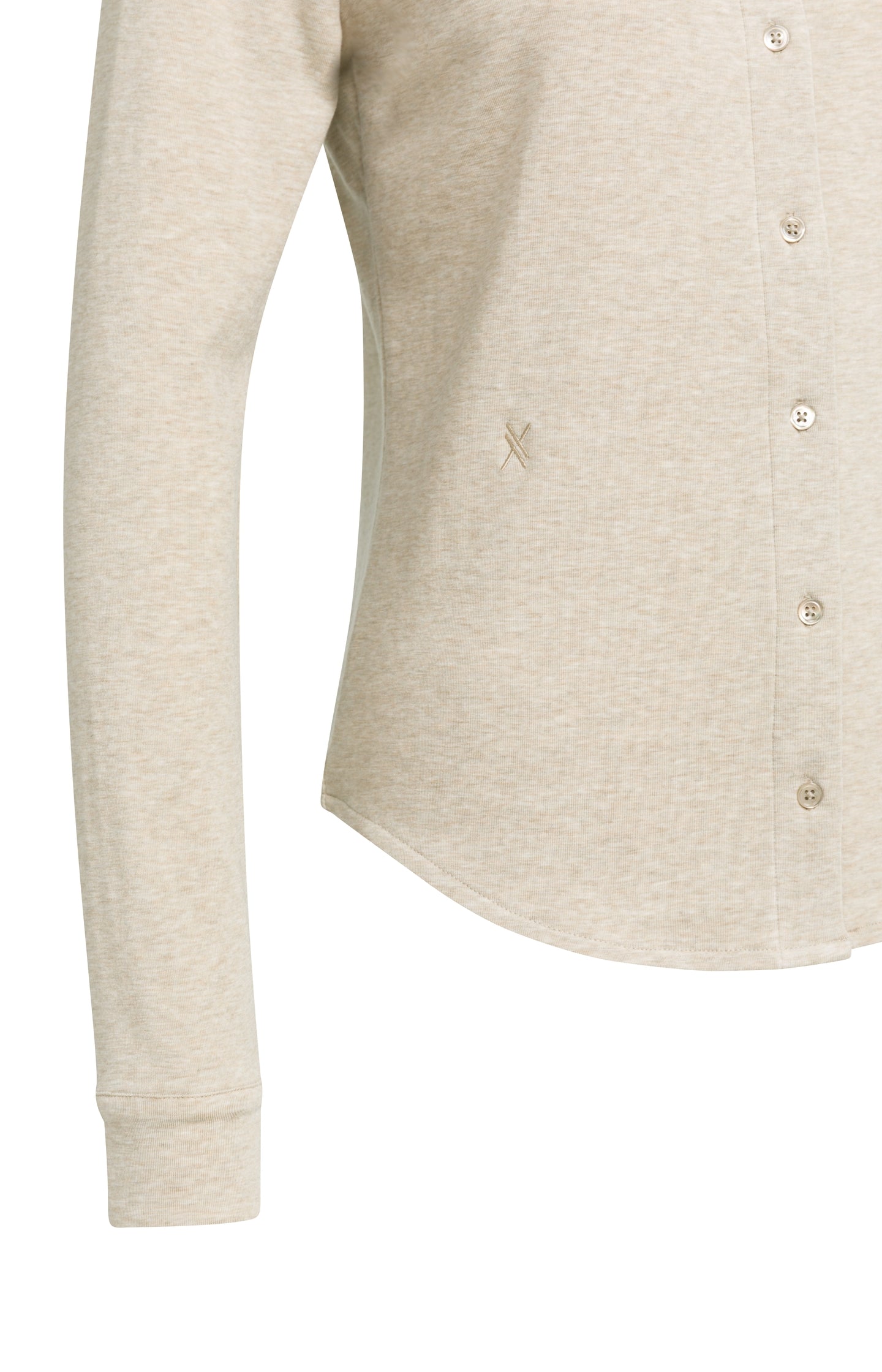 Melange jersey blouse with collar - Type: product