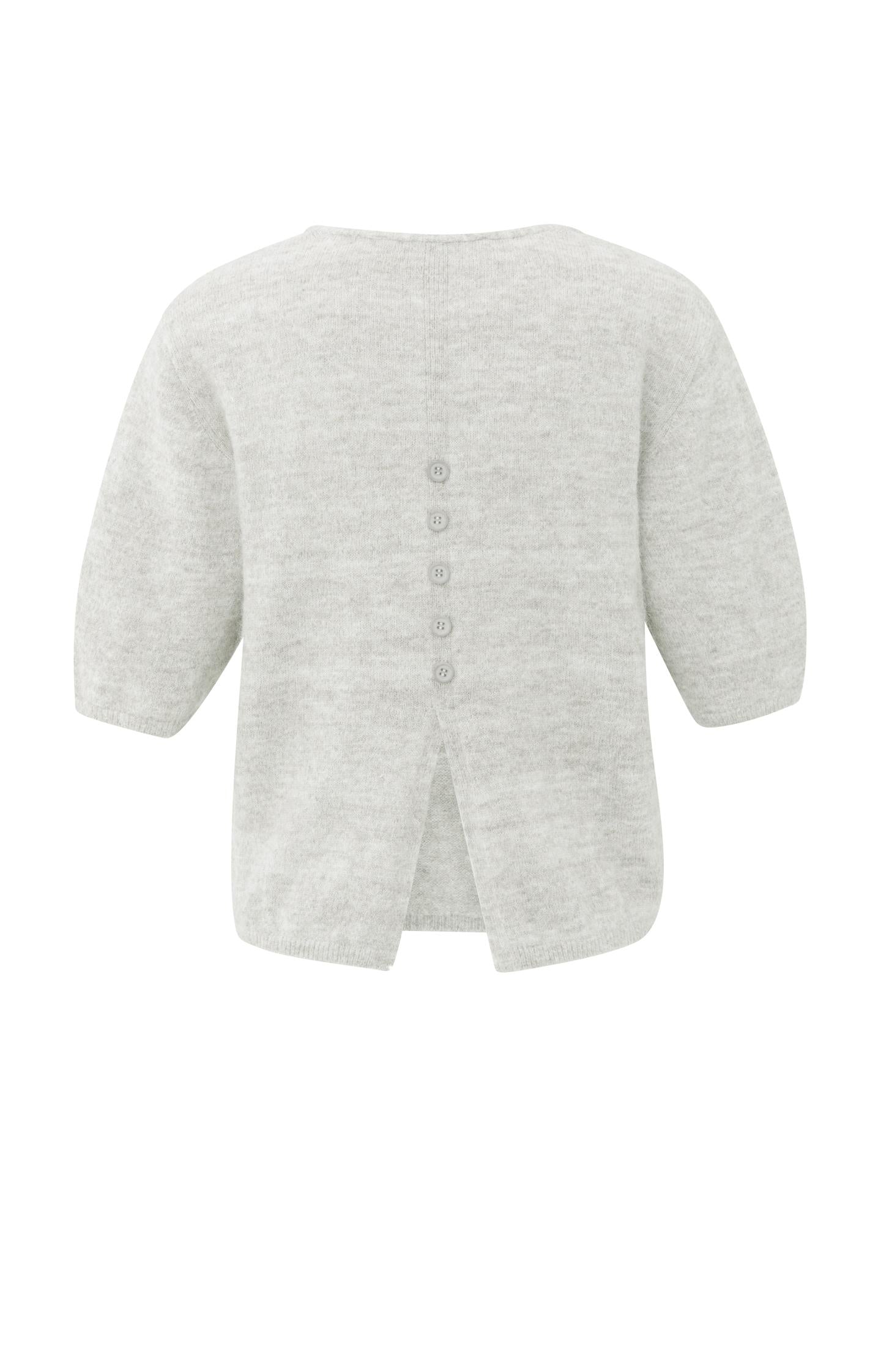 Melange knit with V-neck and button details