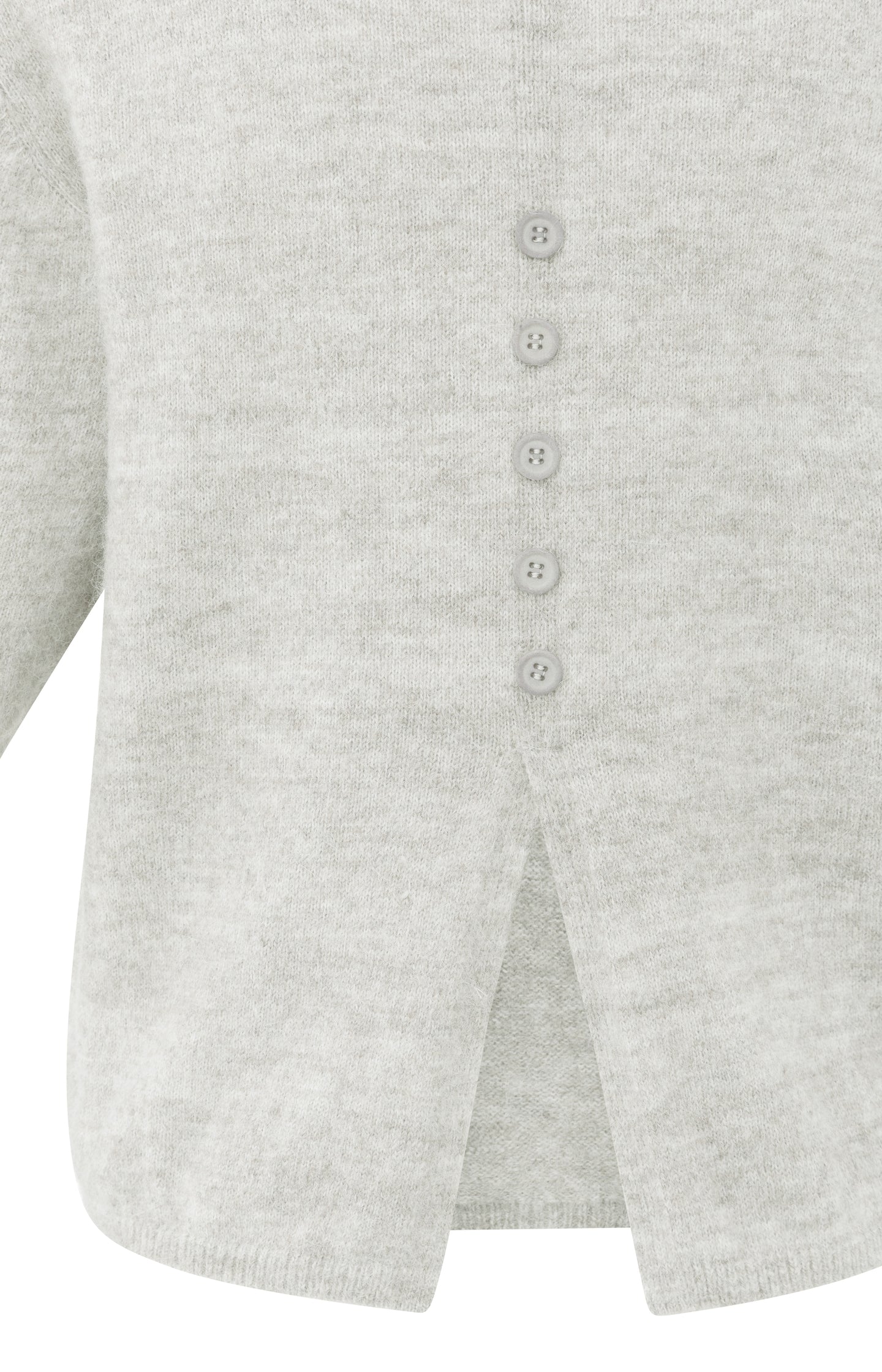 Melange knit with V-neck and button details