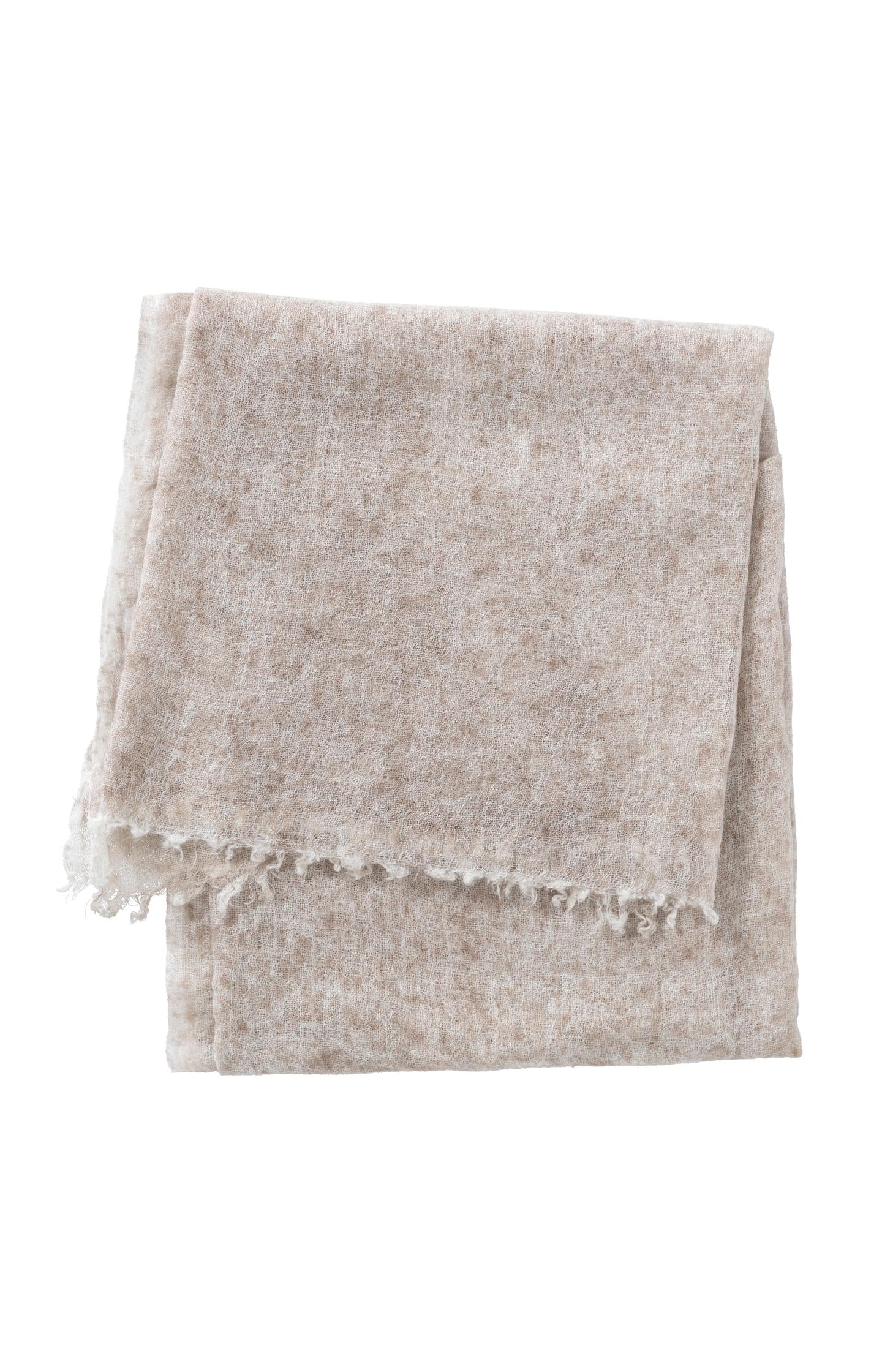 Mélange scarf with frayed edges - Summer Sand