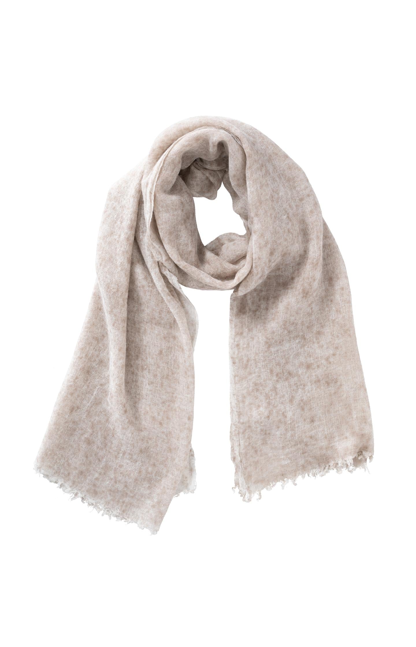 Mélange scarf with frayed edges - Summer Sand - Type: product