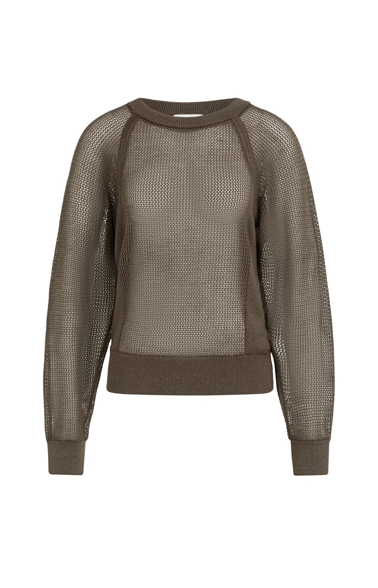 Mesh-stitch knitted sweater with raglan sleeves - Type: product