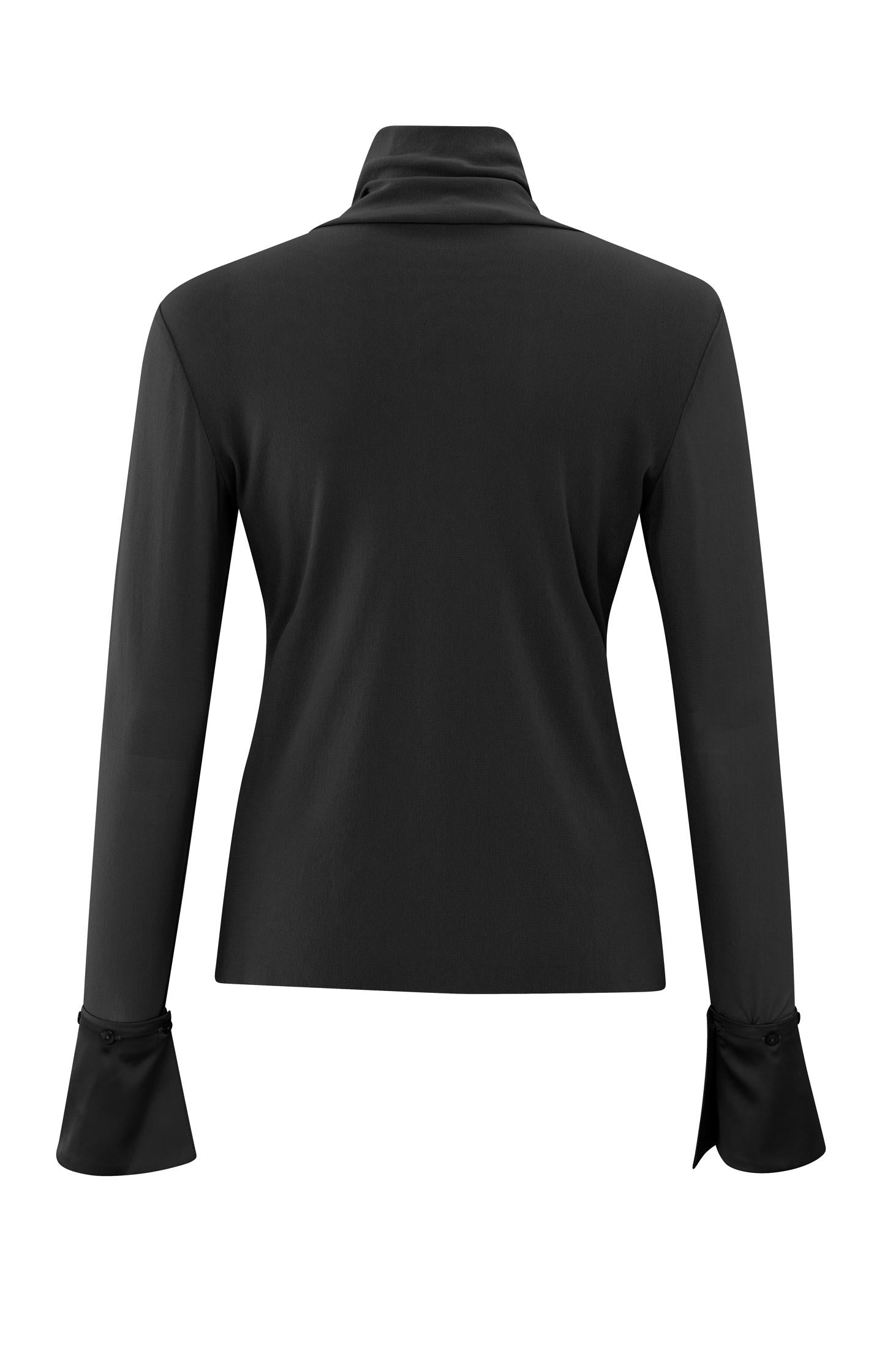 Mesh top with turtleneck and removable cuffs