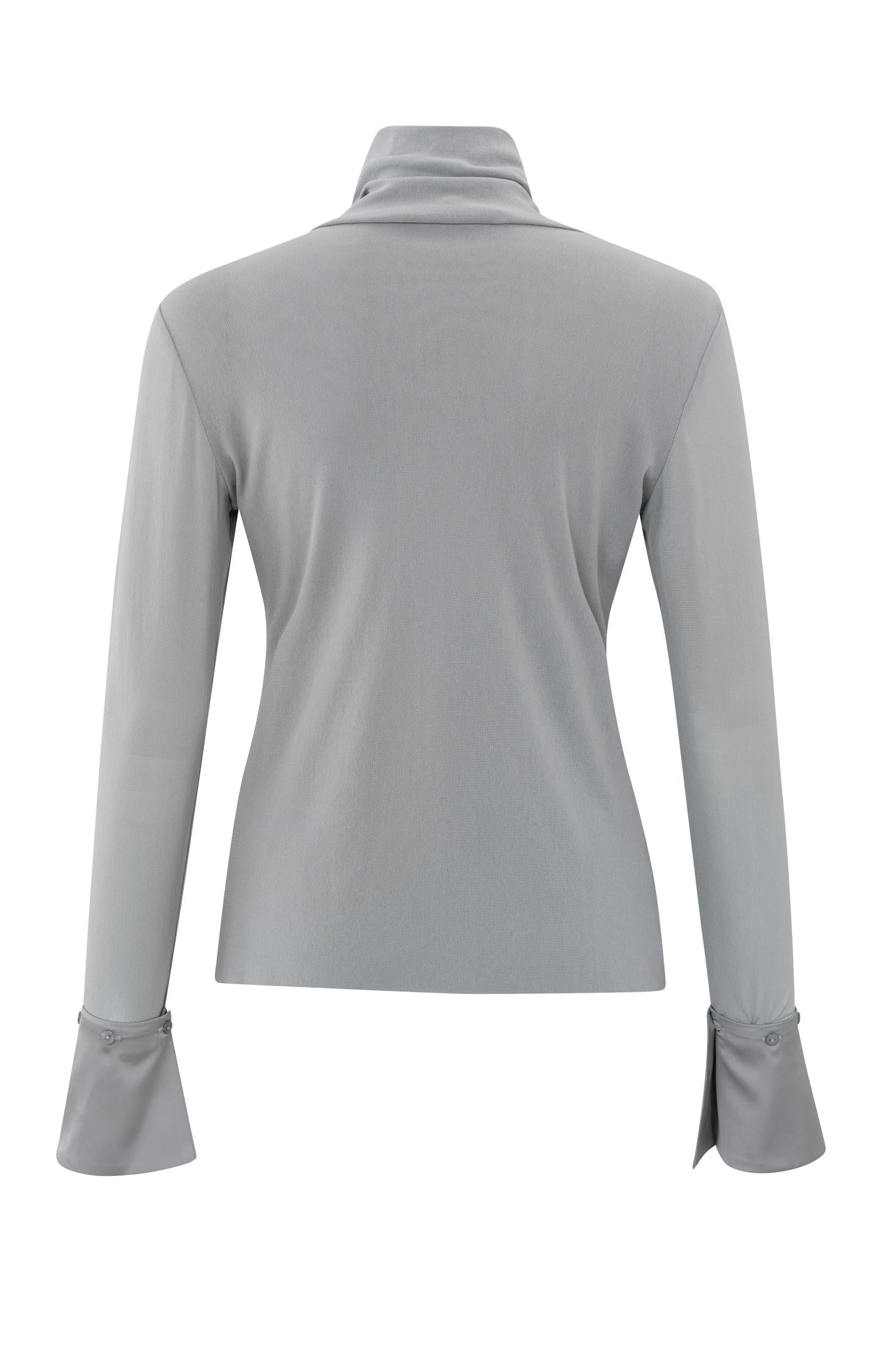 Mesh top with turtleneck and removable cuffs