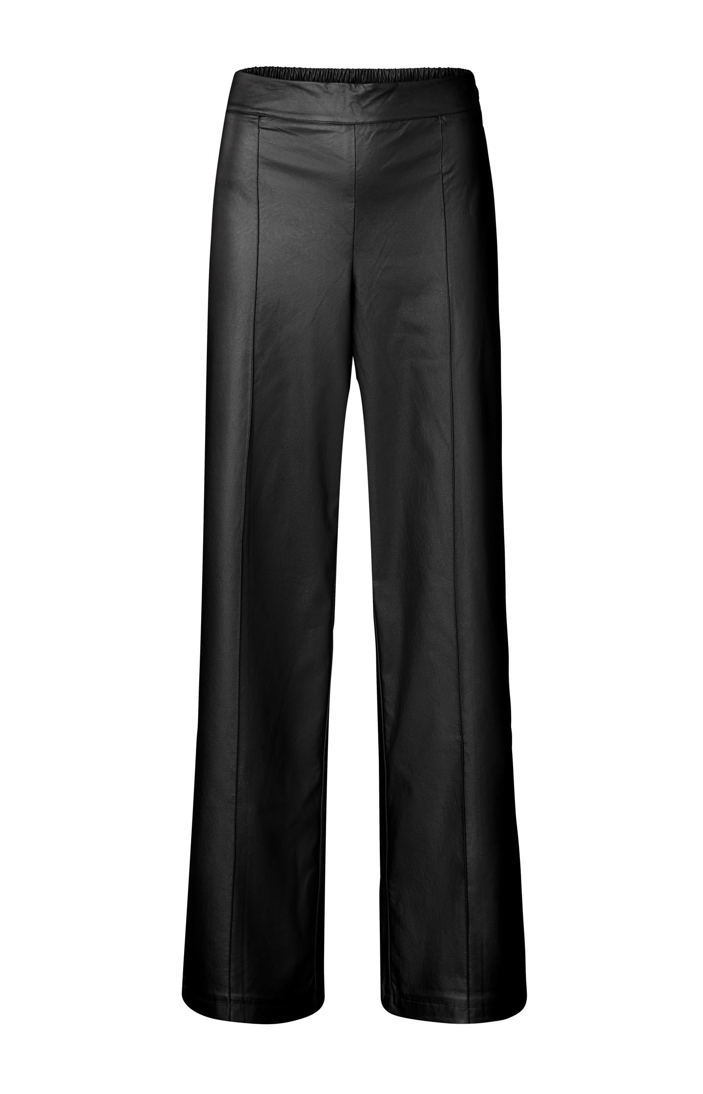 Metallic faux leather pants with wide legs and regular fit - Type: product