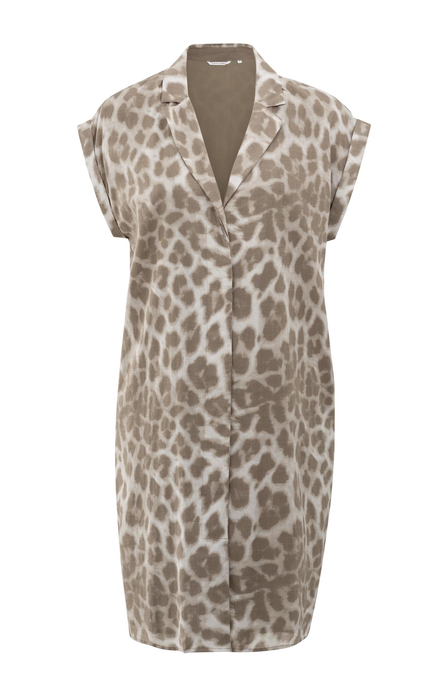Midi dress with leopard print and tie belt - Type: product