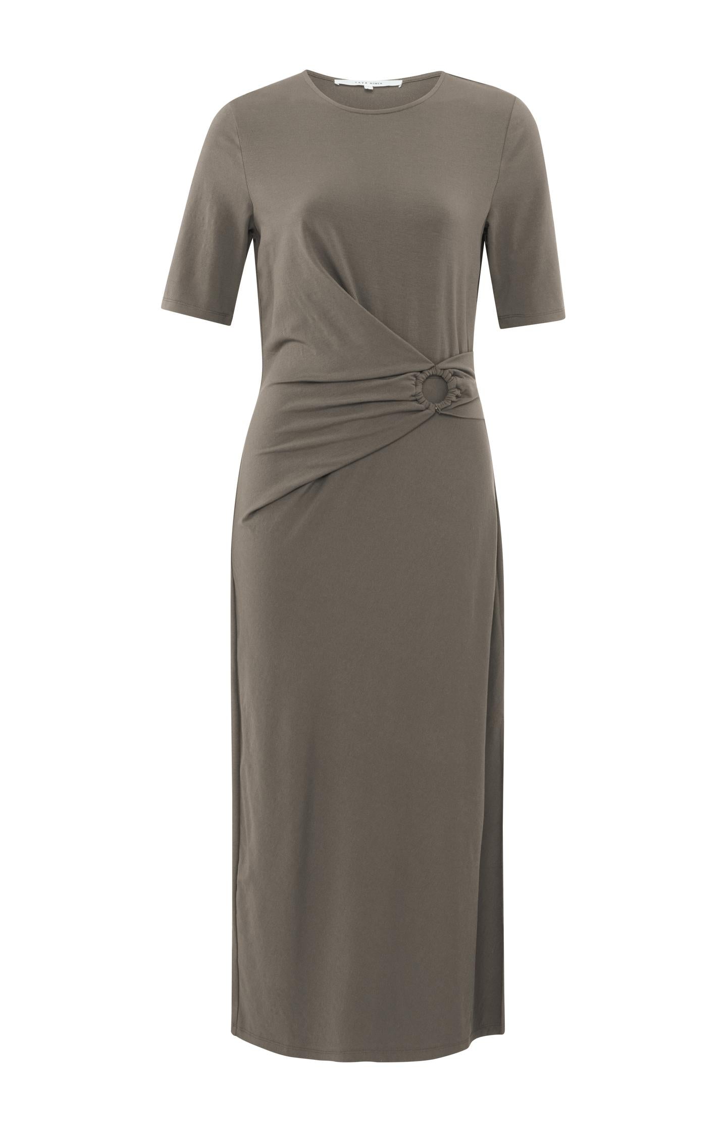 Midi dress with pleated ring detail - Type: product