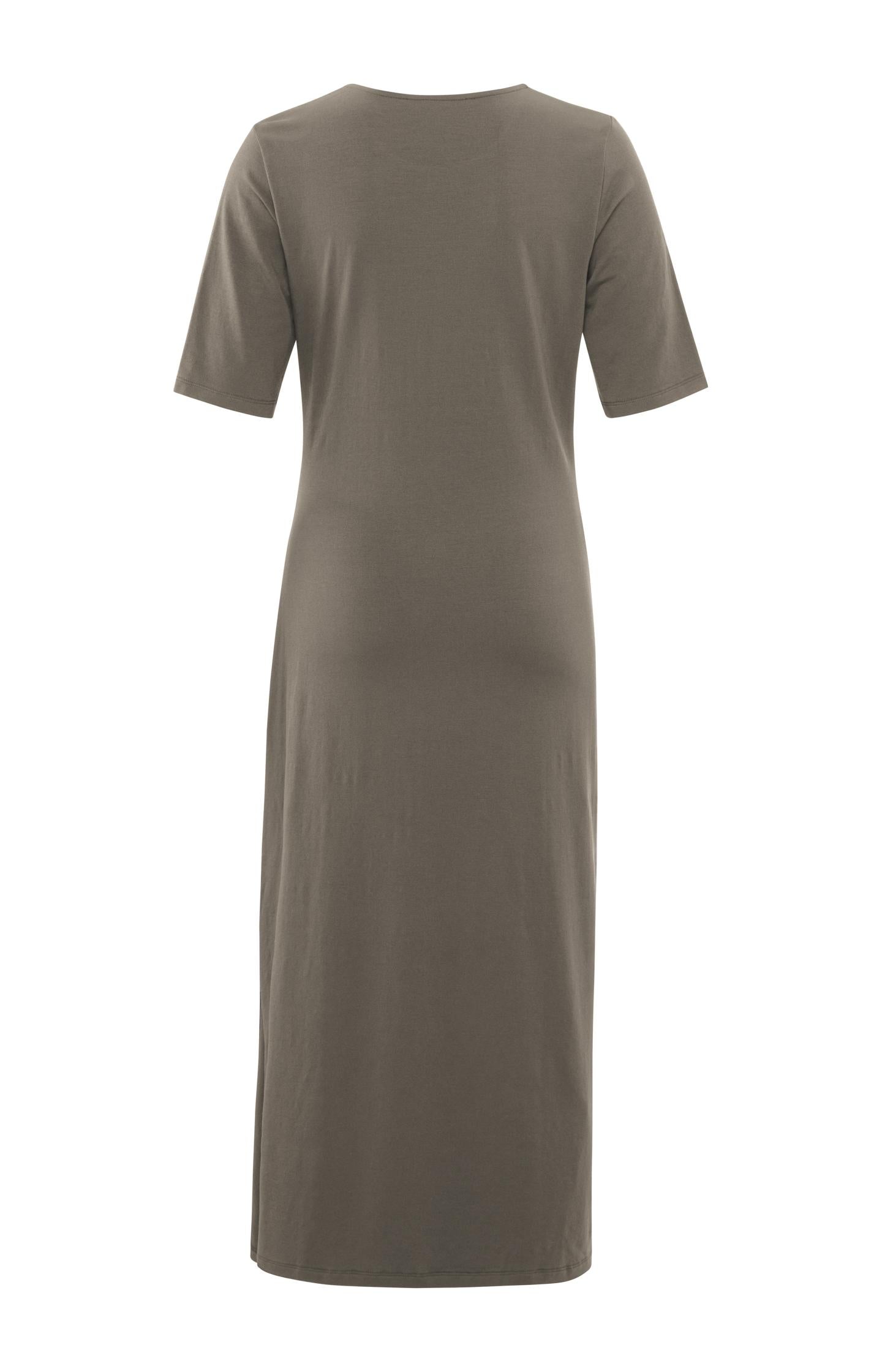 Midi dress with pleated ring detail