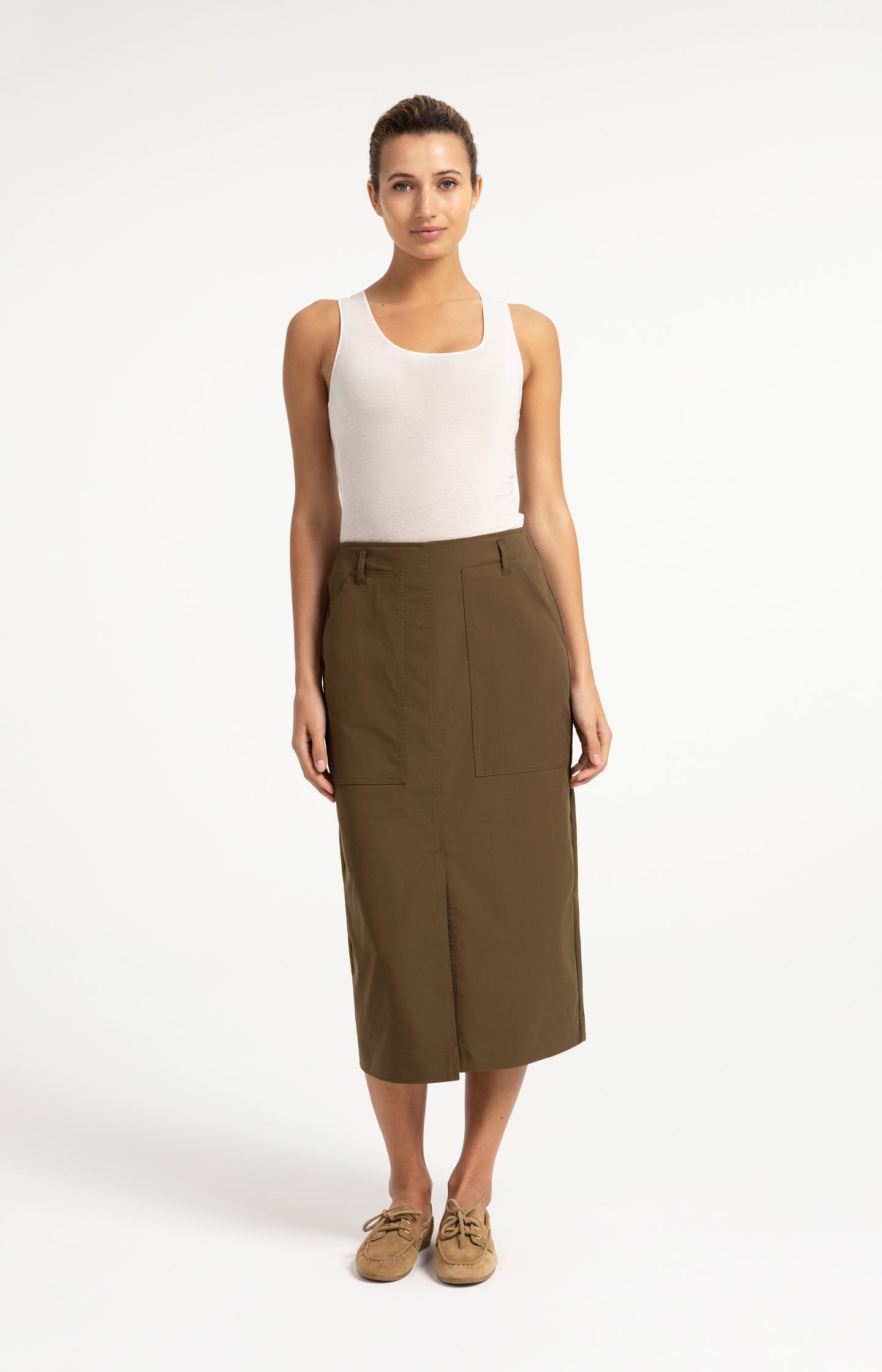Midi skirt with cargo pockets