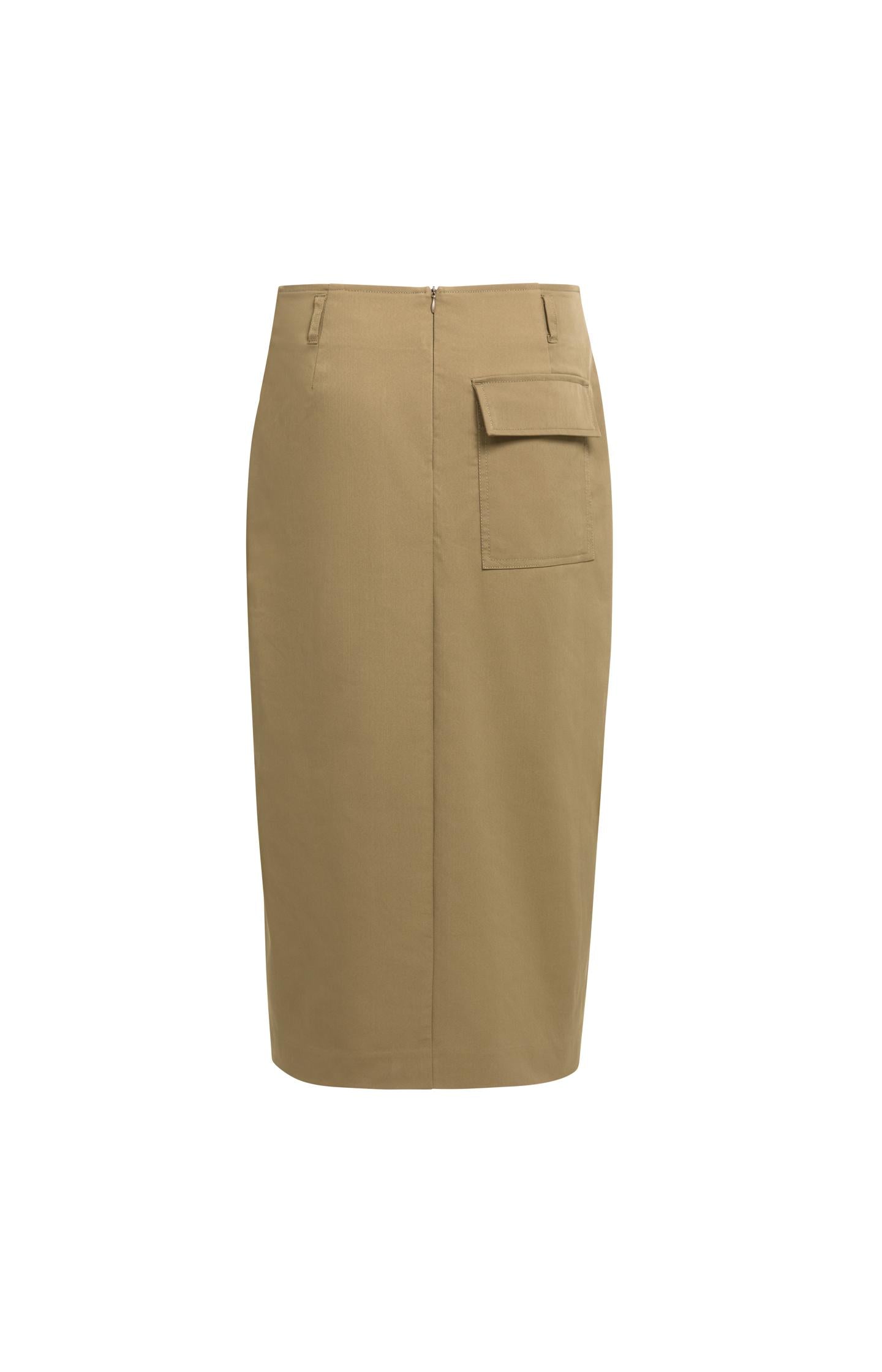 Midi skirt with cargo pockets
