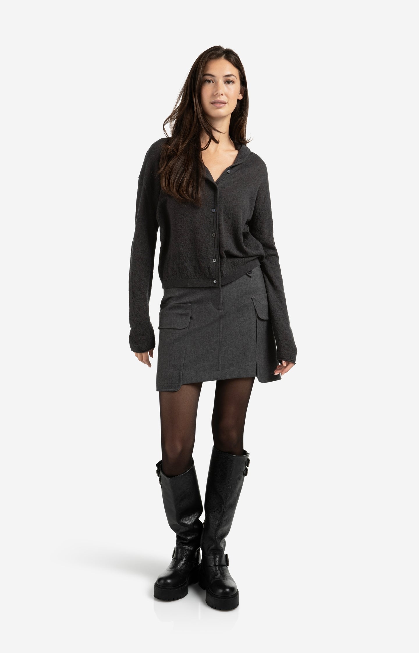 Mini cargo skirt with pocket and button details