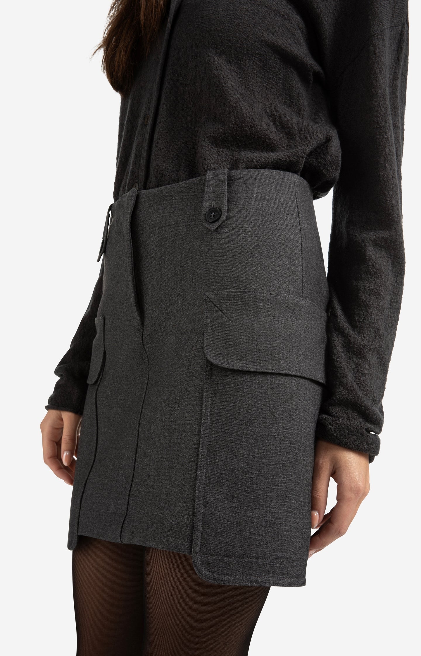 Mini cargo skirt with pocket and button details
