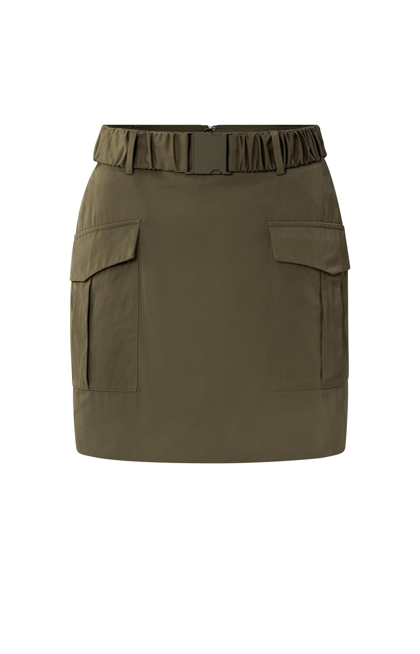 Mini skirt with cargo belt, cargo pockets and a zip - Type: product