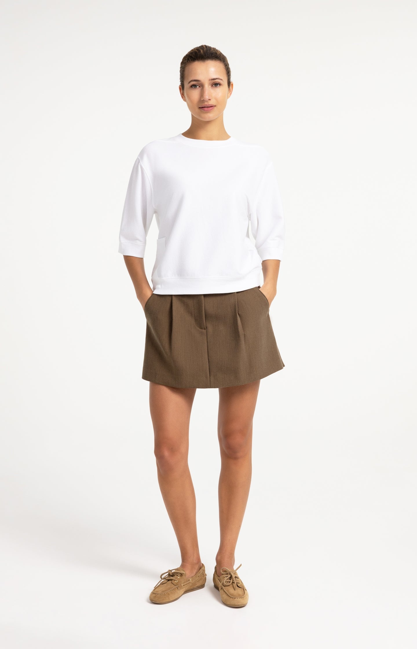 Mini skort with pleat detail