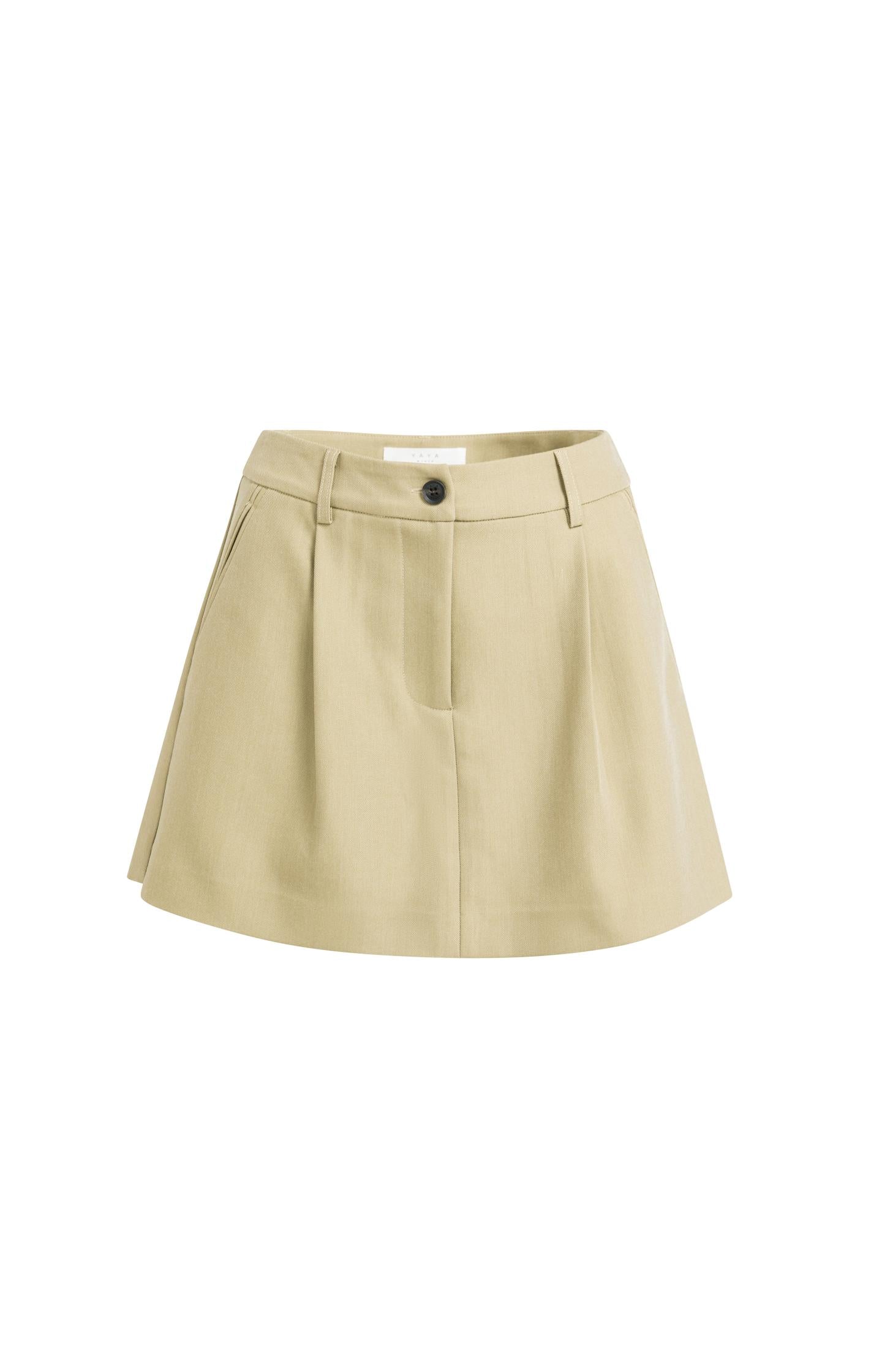 Mini skort with pleat detail