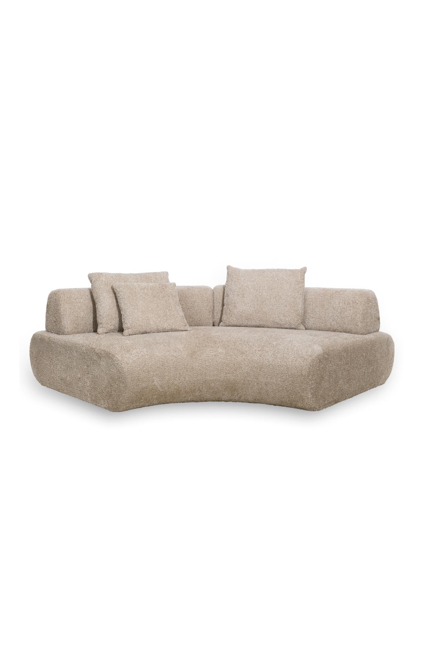 Modular sofa element in bouclé fabric - corner - Type: product