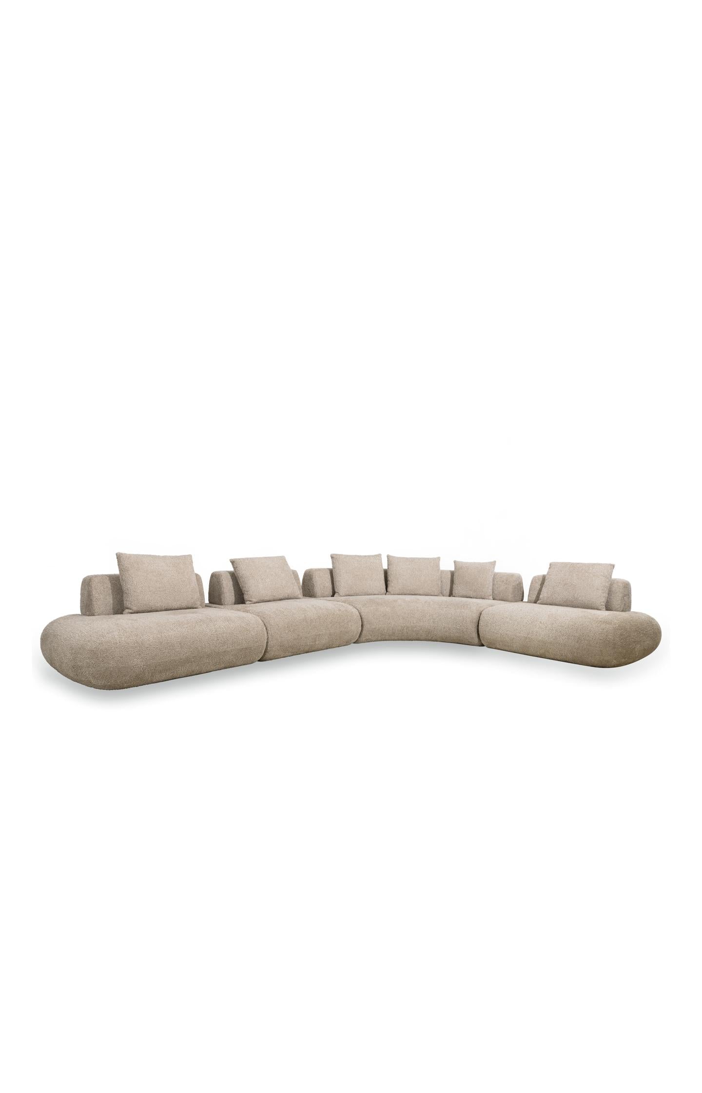 Modular sofa element in bouclé fabric - corner