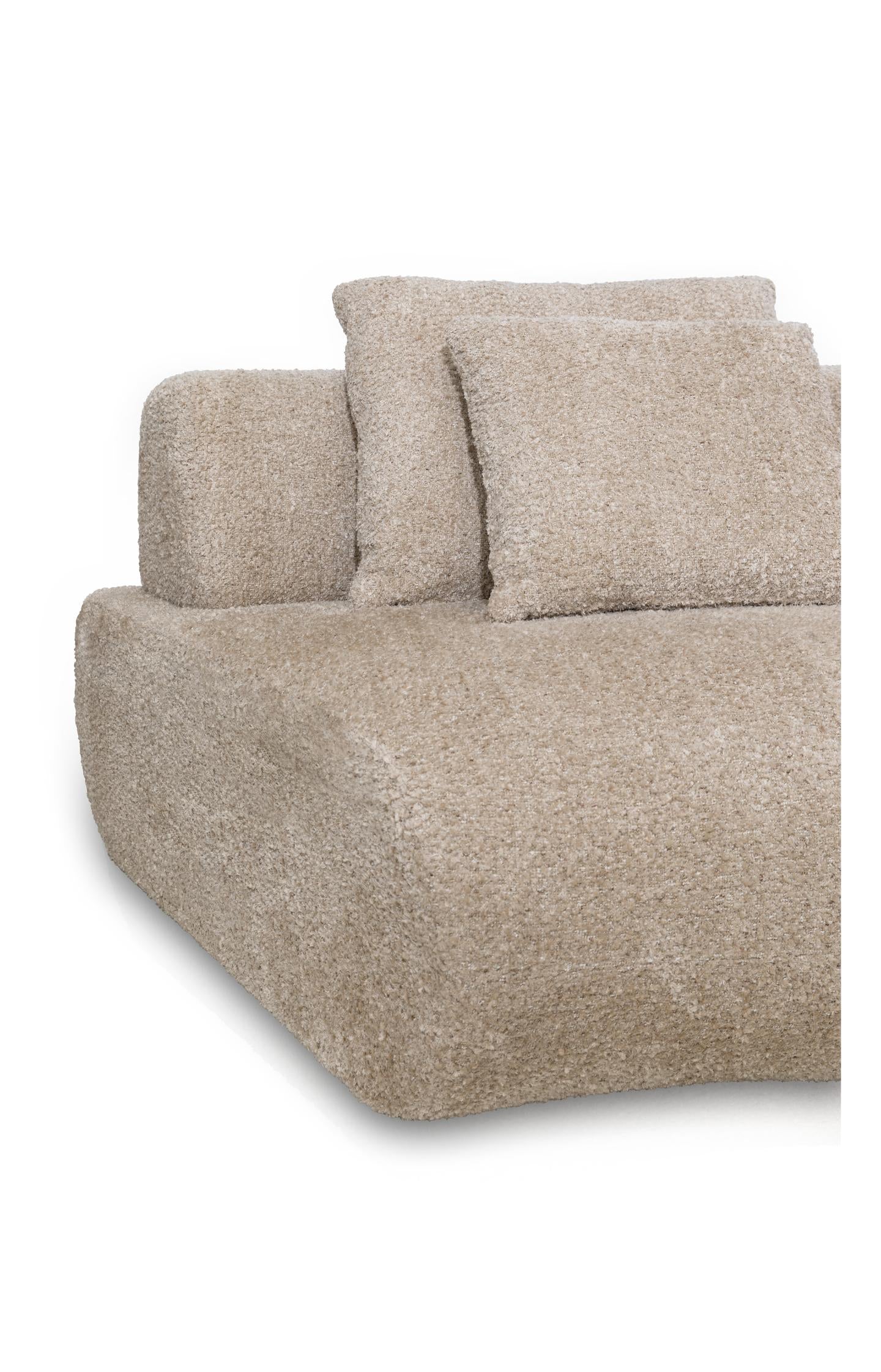 Modular sofa element in bouclé fabric - corner