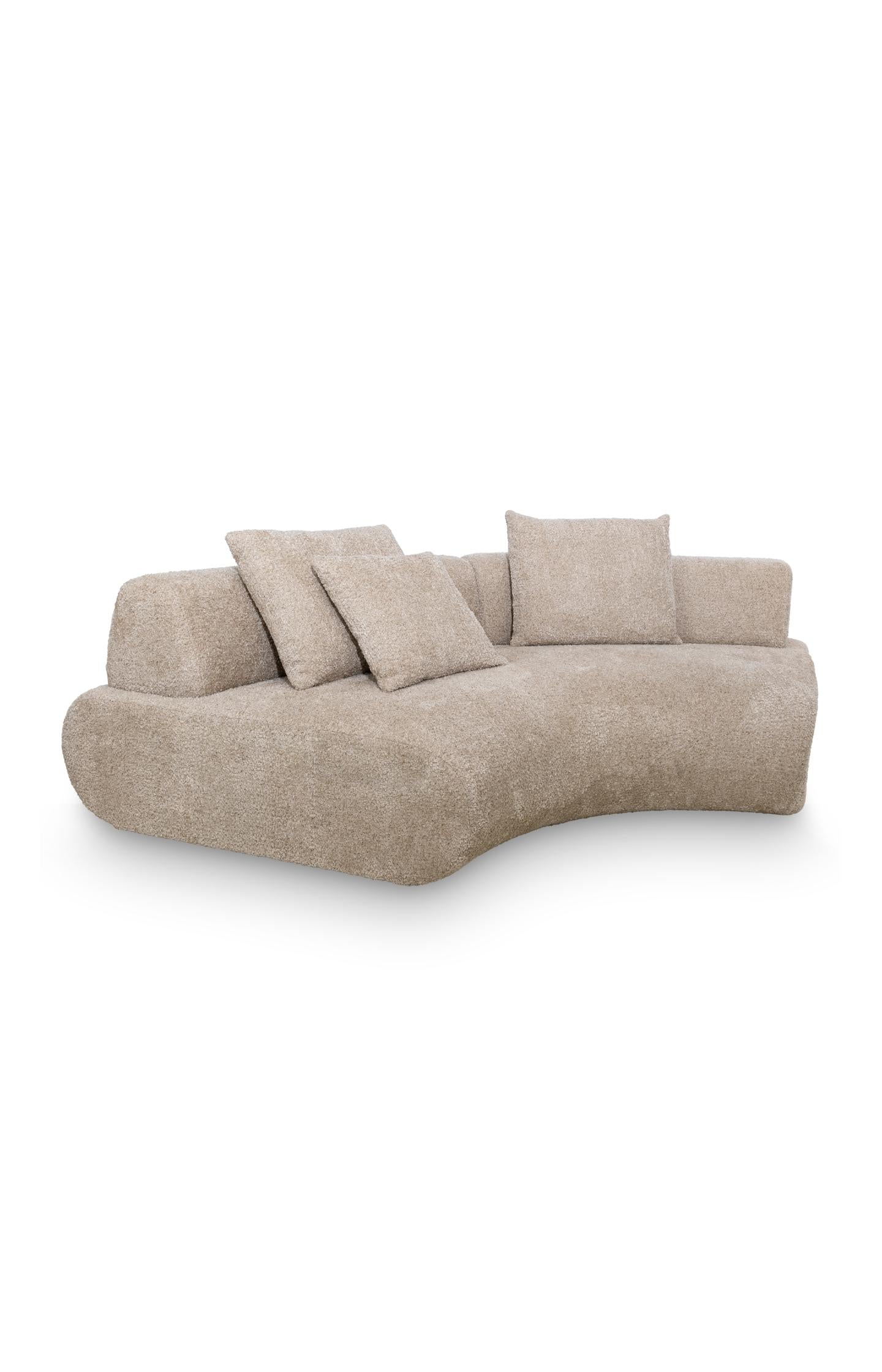 Modular sofa element in bouclé fabric - corner