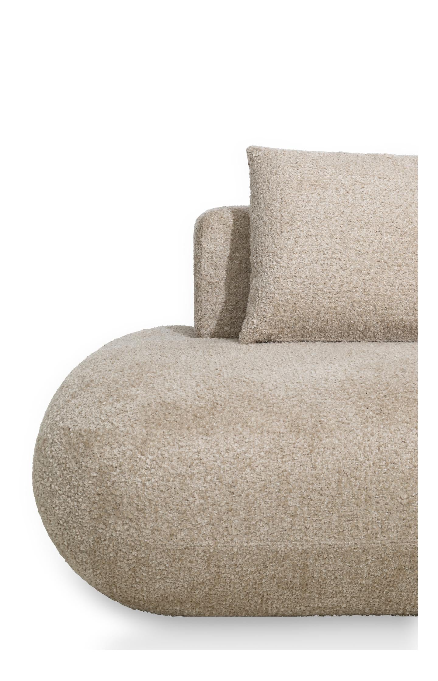 Modular sofa element in bouclé fabric - left