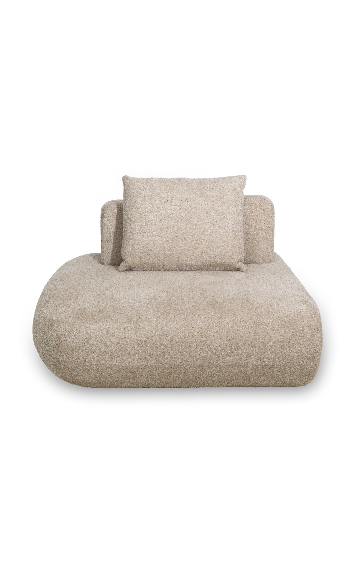 Modular sofa element in bouclé fabric - left - Type: product