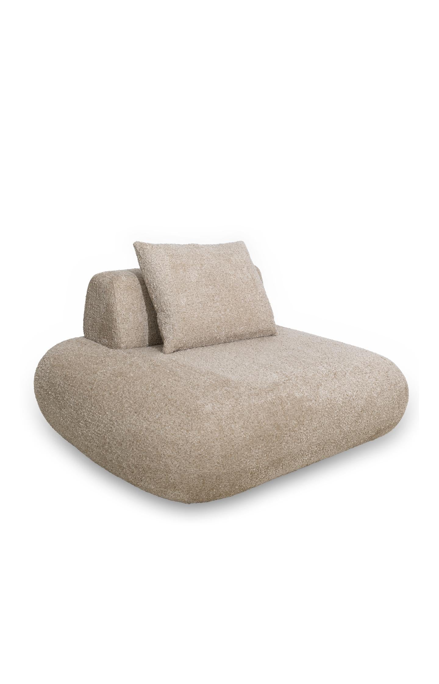 Modular sofa element in bouclé fabric - left