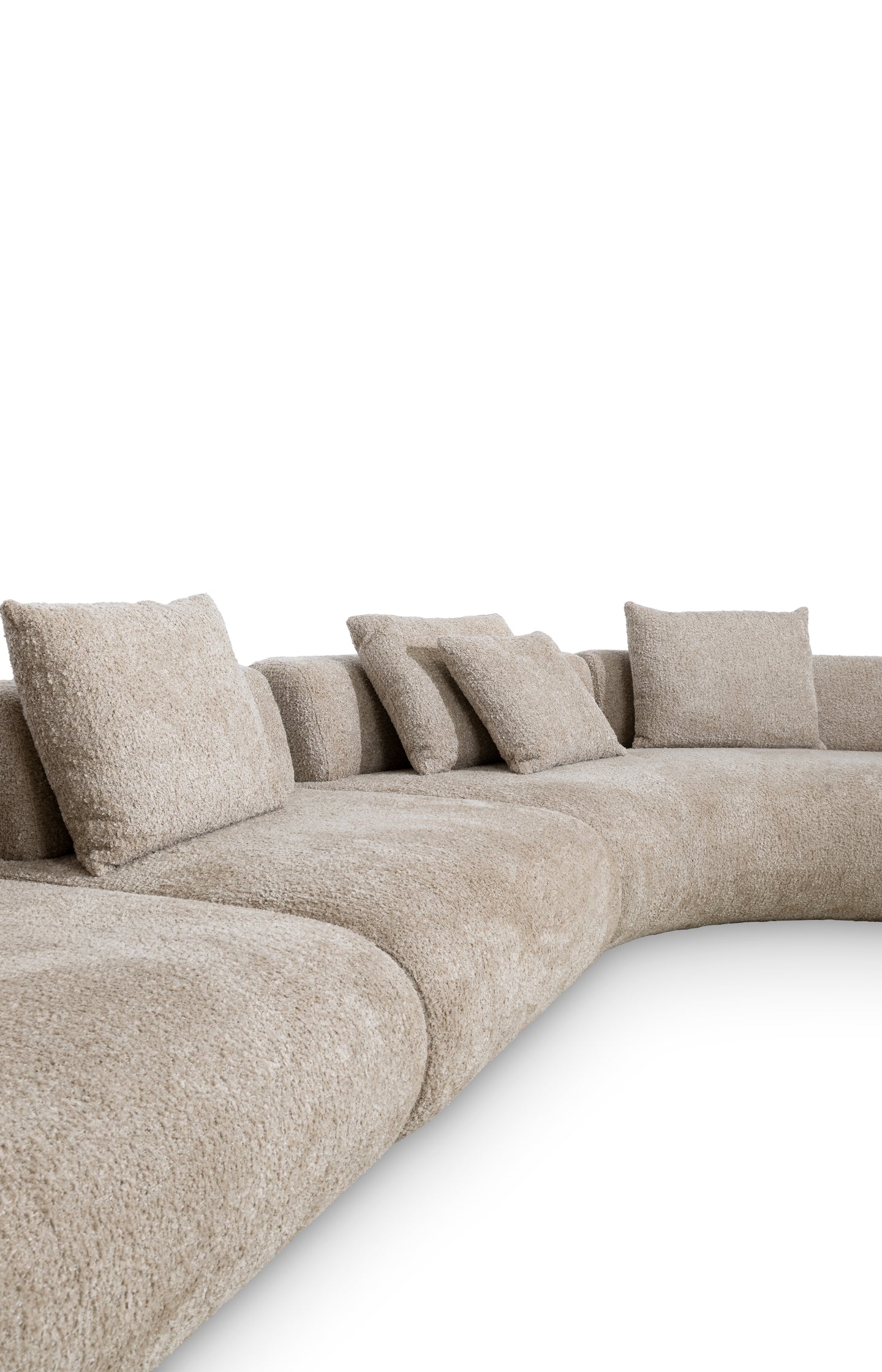 Modular sofa element in bouclé fabric - left