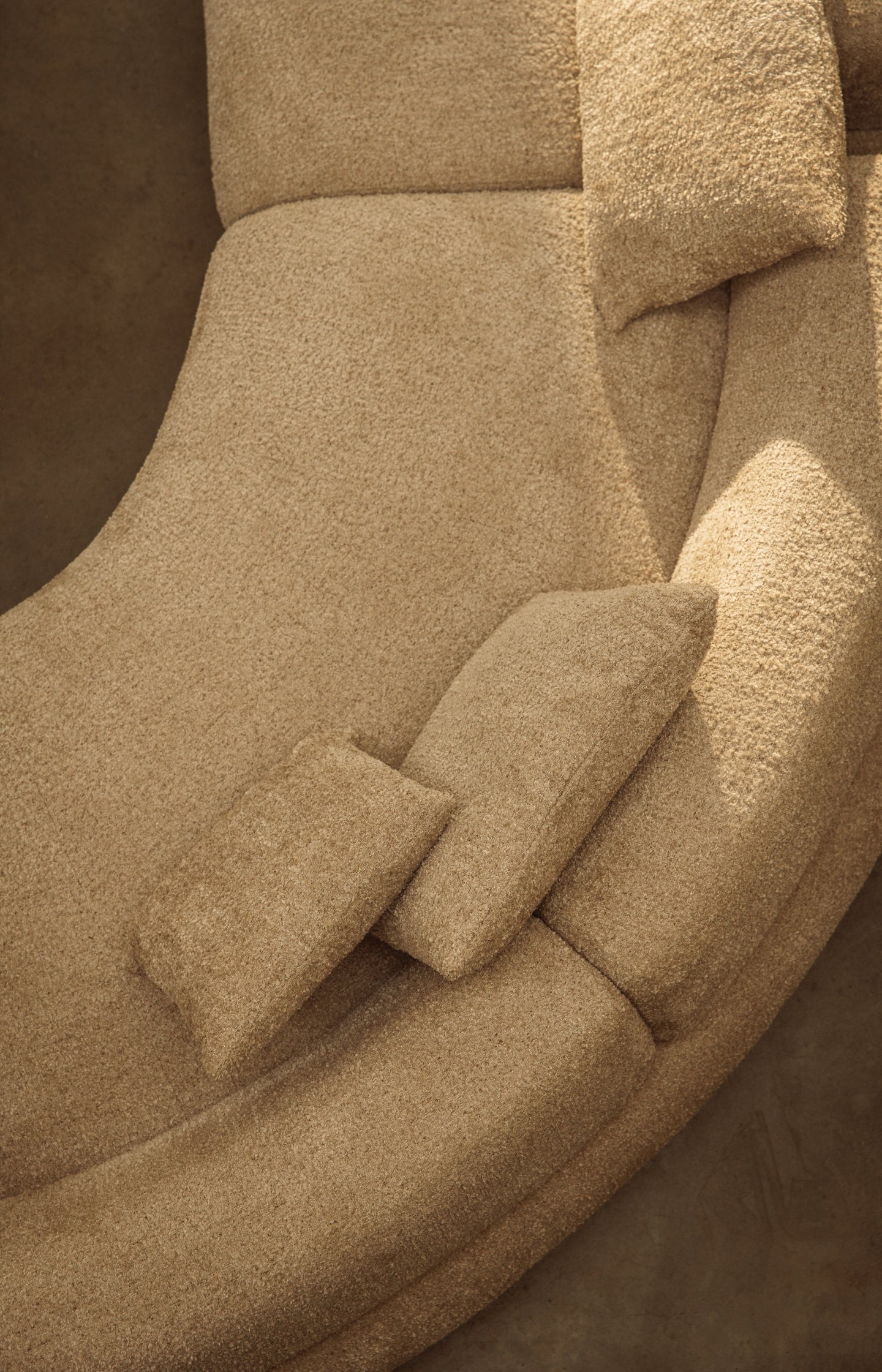 Modular sofa element in bouclé fabric - middle