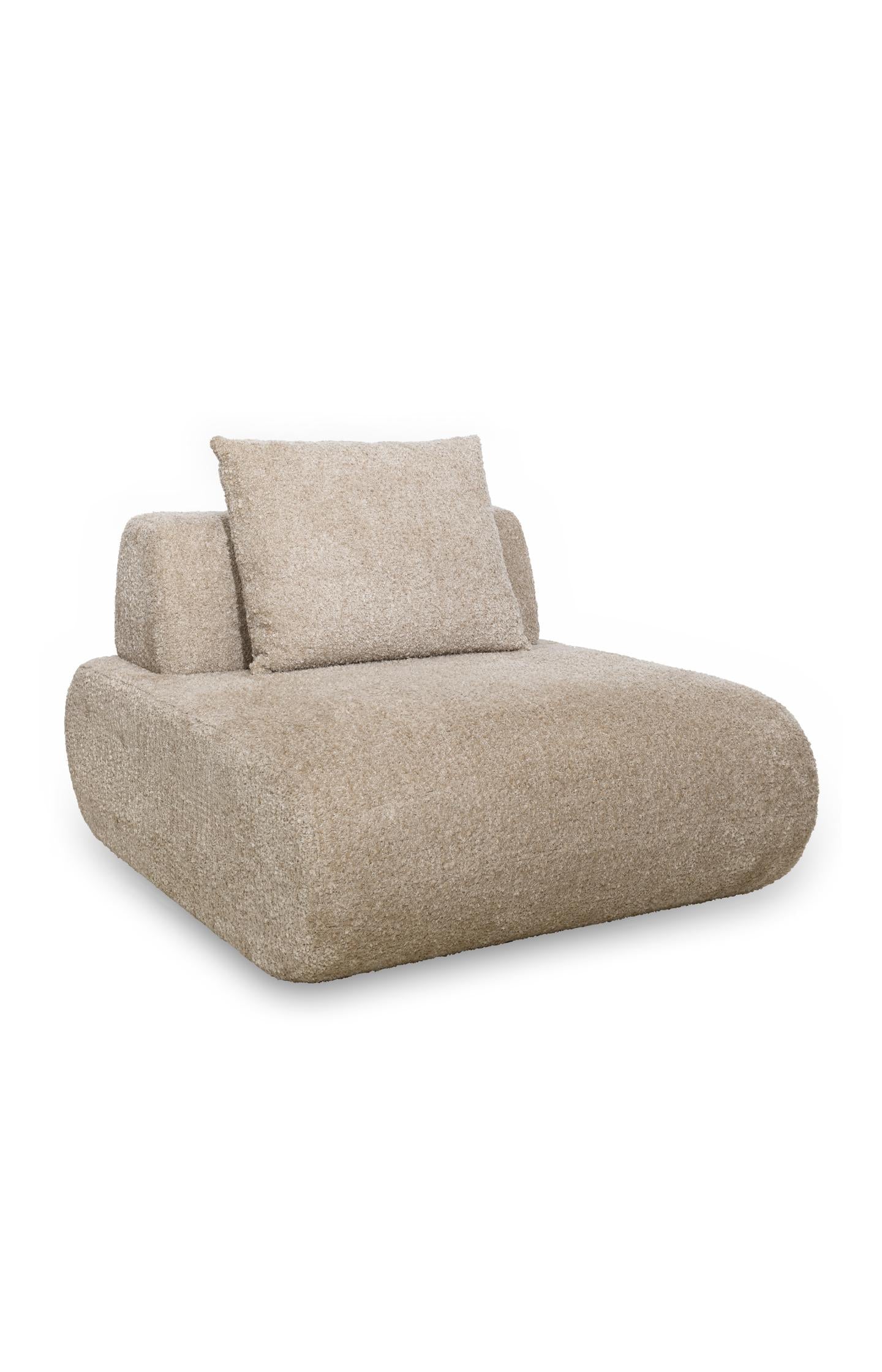 Modular sofa element in bouclé fabric - middle - Type: product