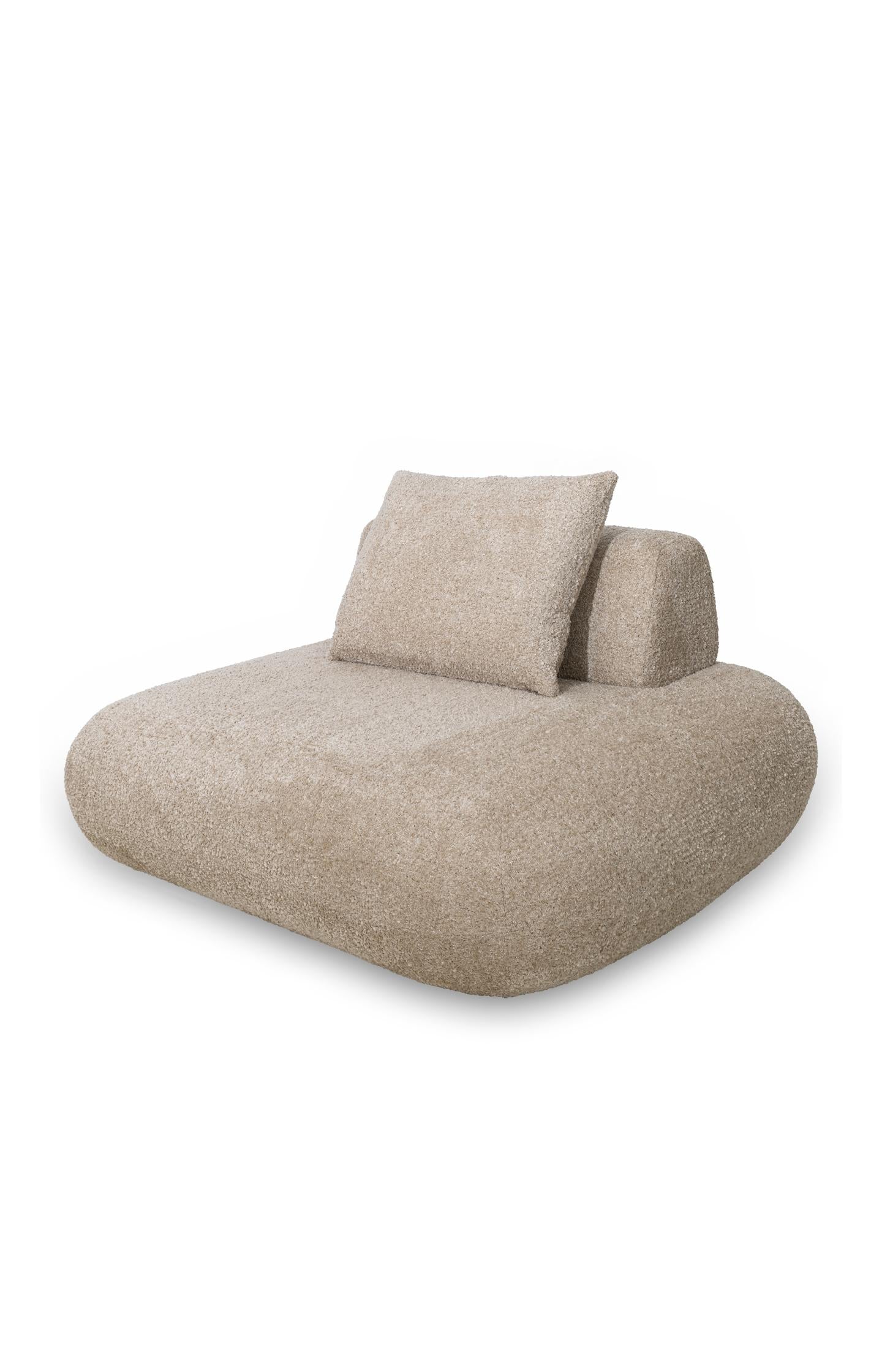 Modular sofa element in bouclé fabric - right