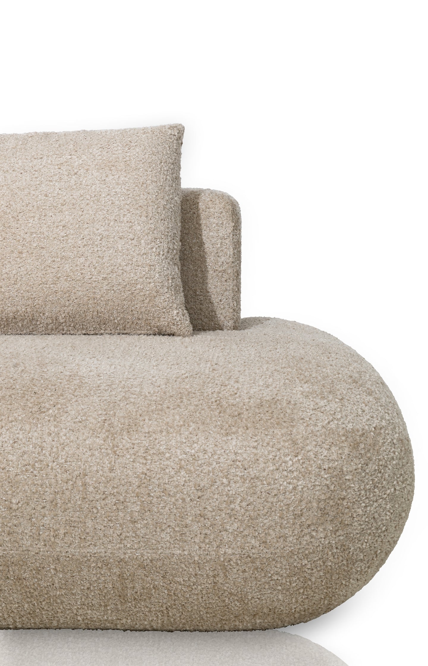 Modular sofa element in bouclé fabric - right