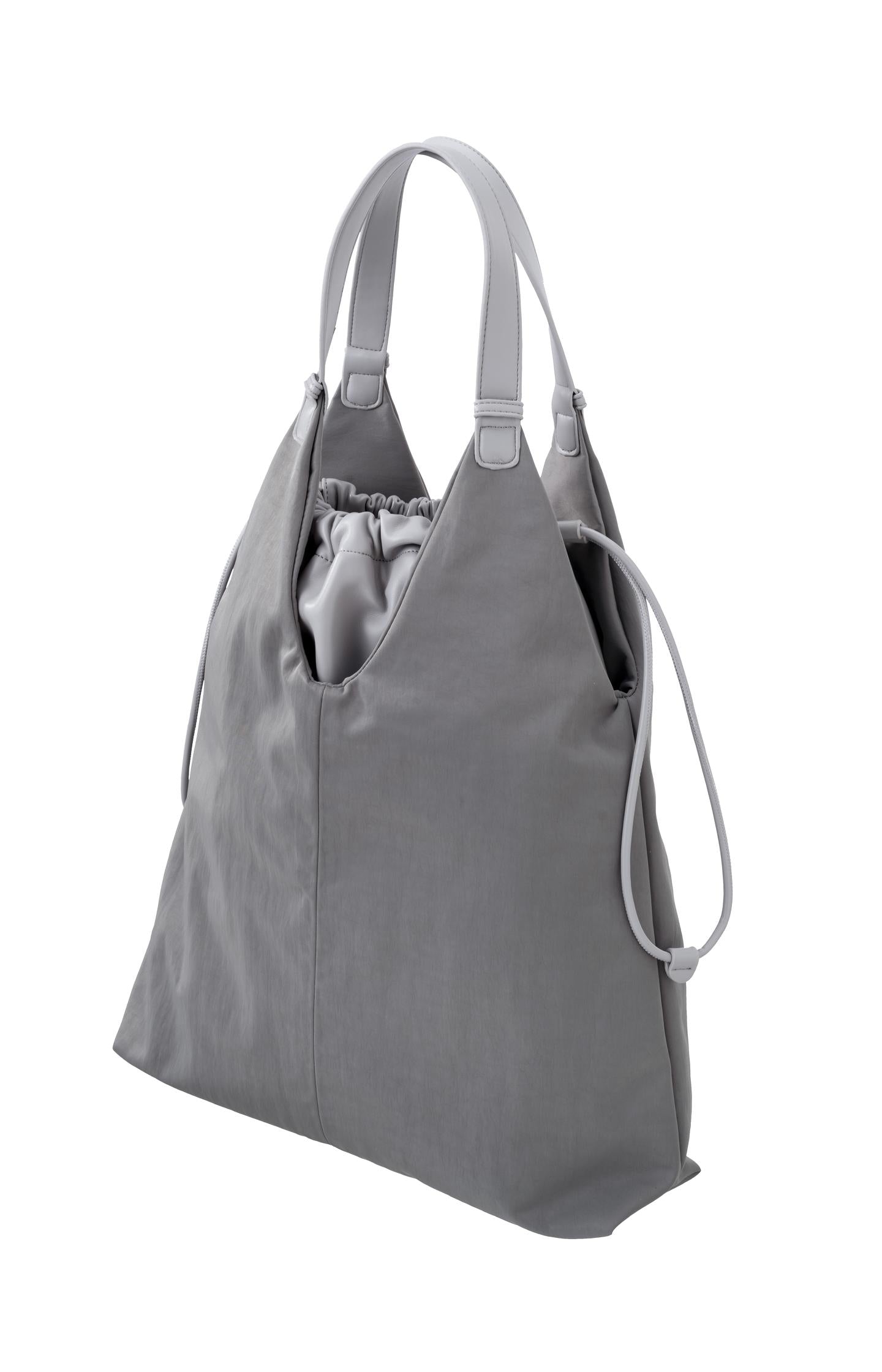 Nylon bag with faux leather detailing - Magnet Grey